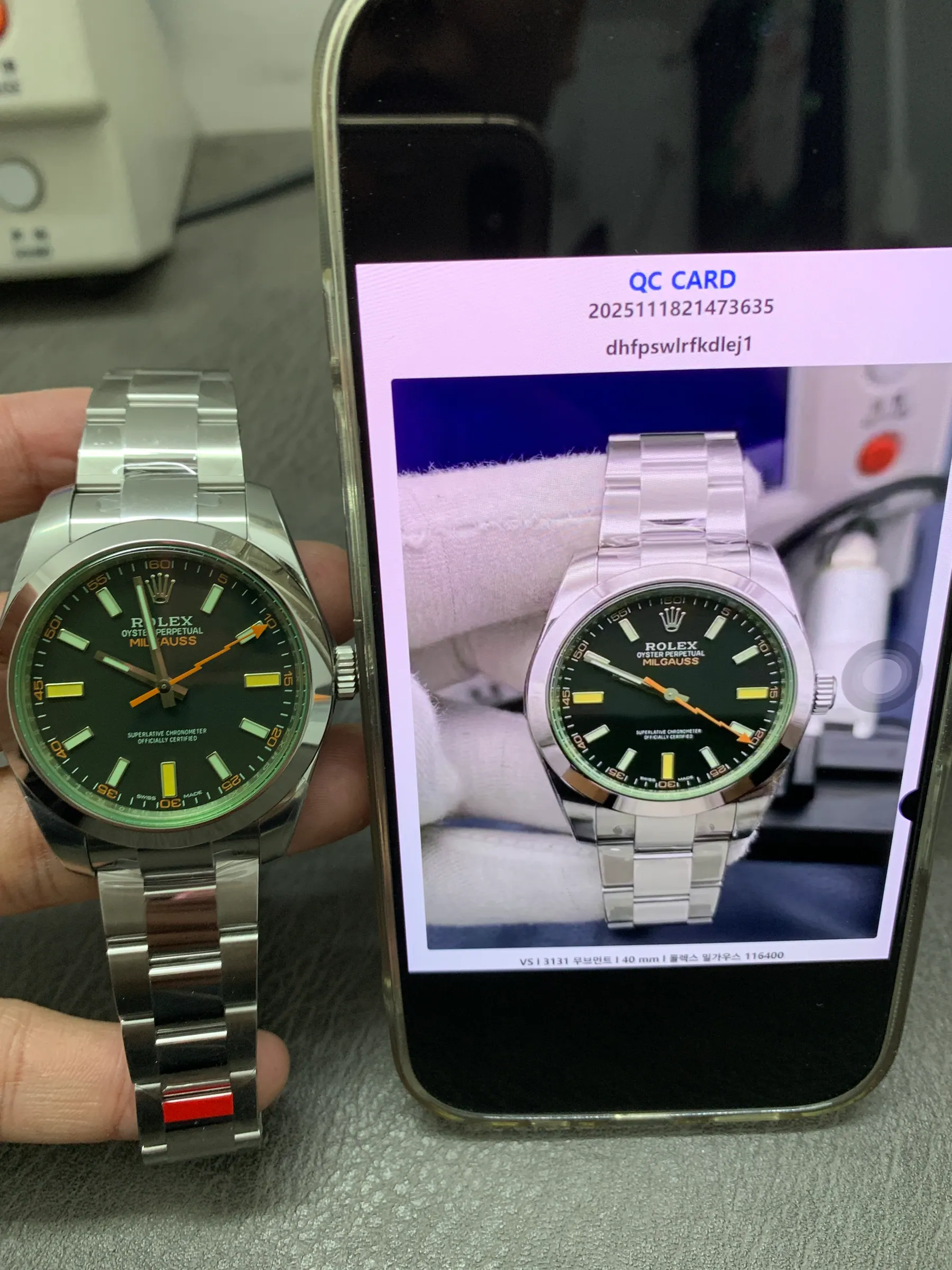 VS l 3131机芯 l 40毫米 l 劳力士 Milgauss 116400