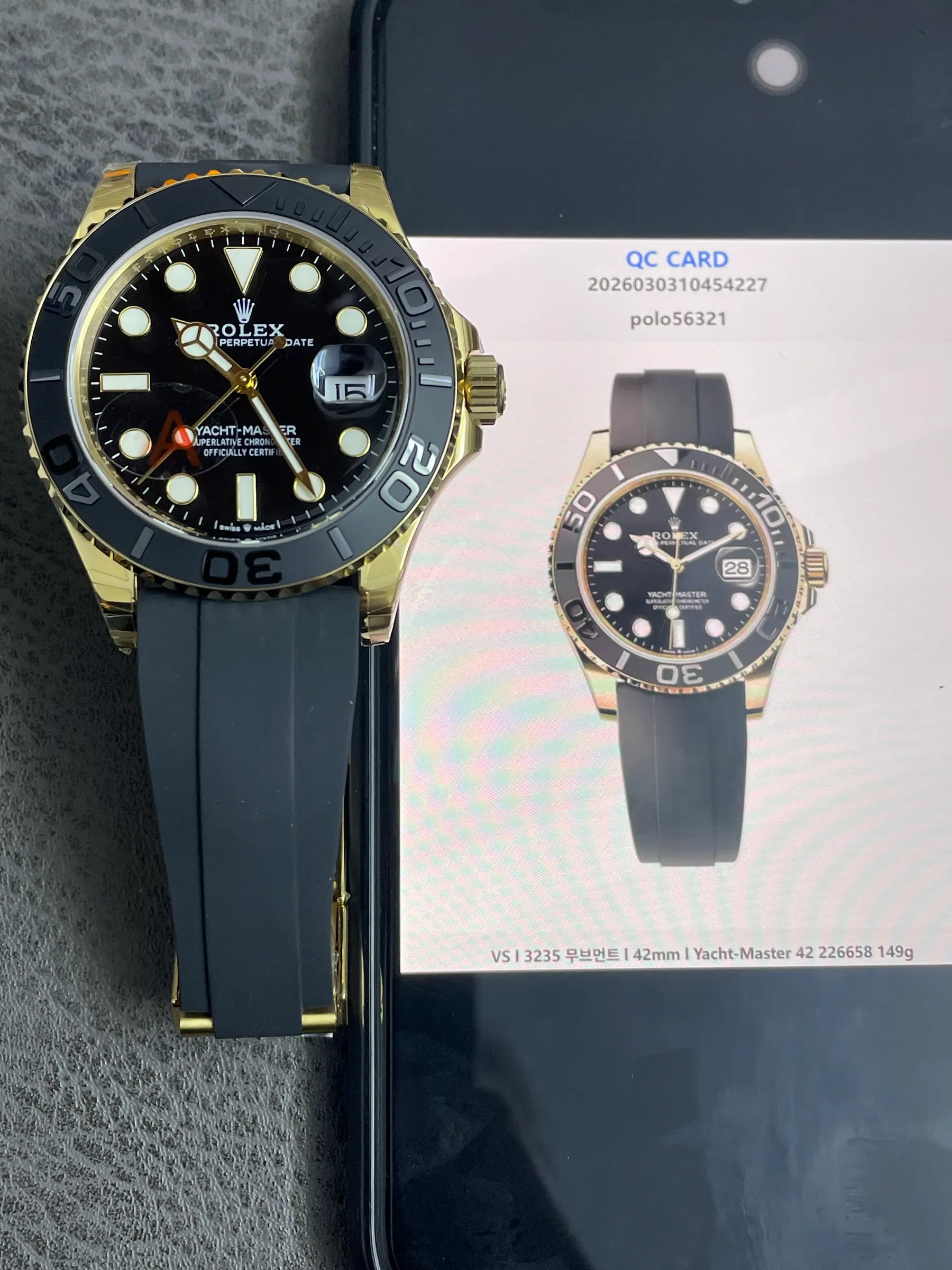 VS | 3235 机芯 | 42mm | Yacht-Master 42 226658 149g