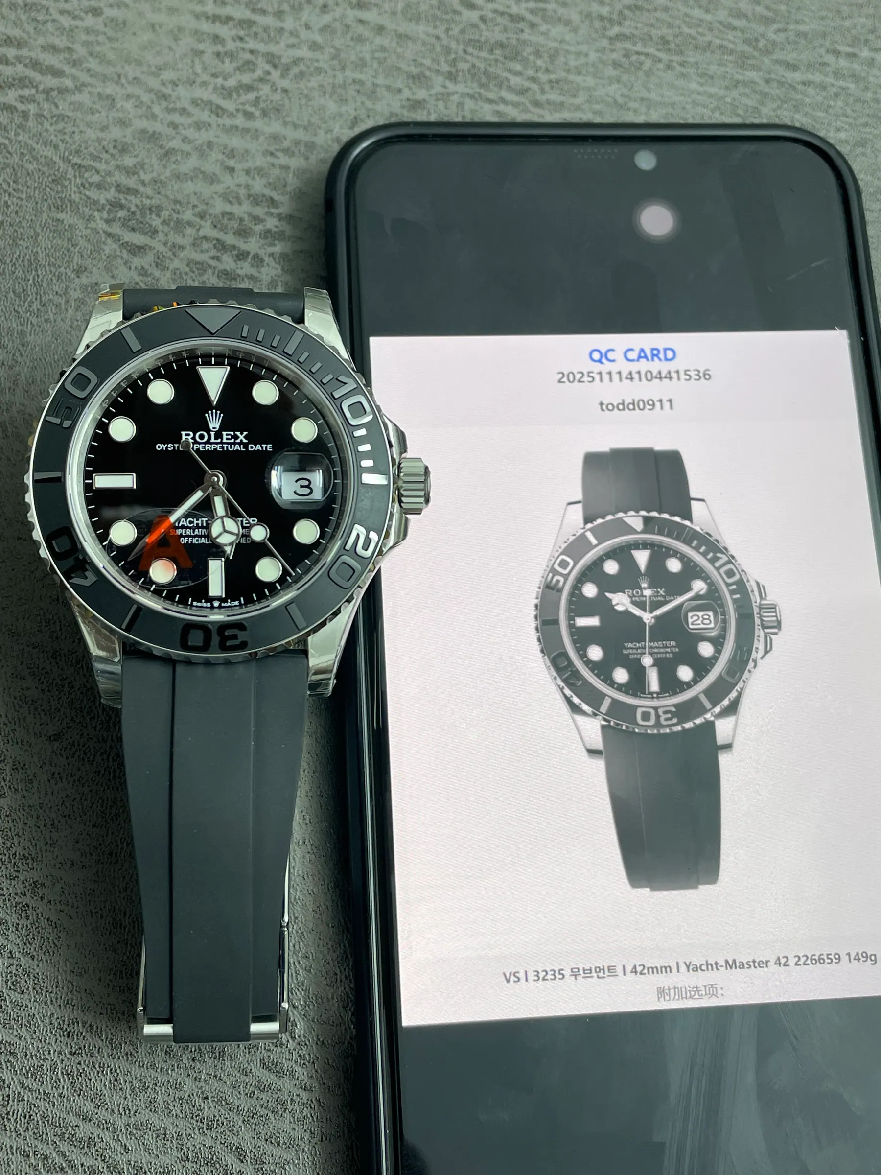 VS l 3235 机芯 l 42mm l Yacht-Master 42 226659 149g
