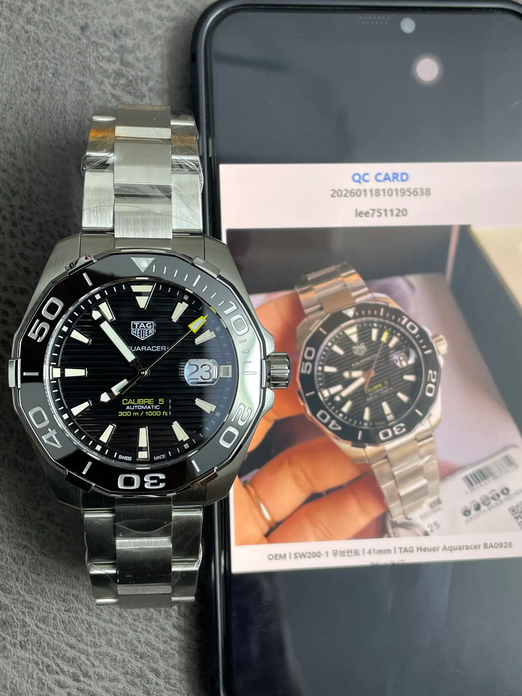 OEM l SW200-1 机芯 l 41mm l TAG Heuer Aquaracer BA0928