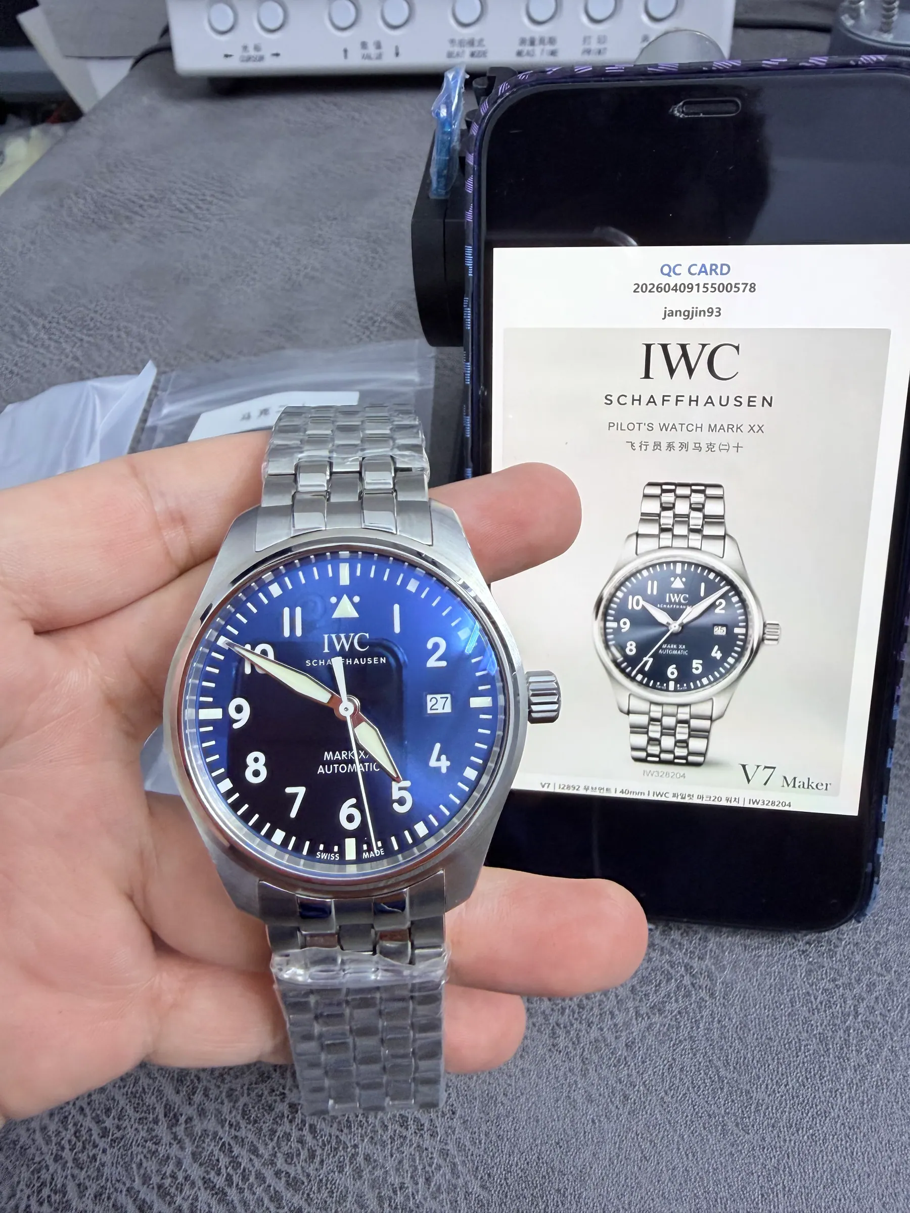 V7｜I2892 机芯 l 40mm l IWC 飞行员马克20 手表｜IW328204