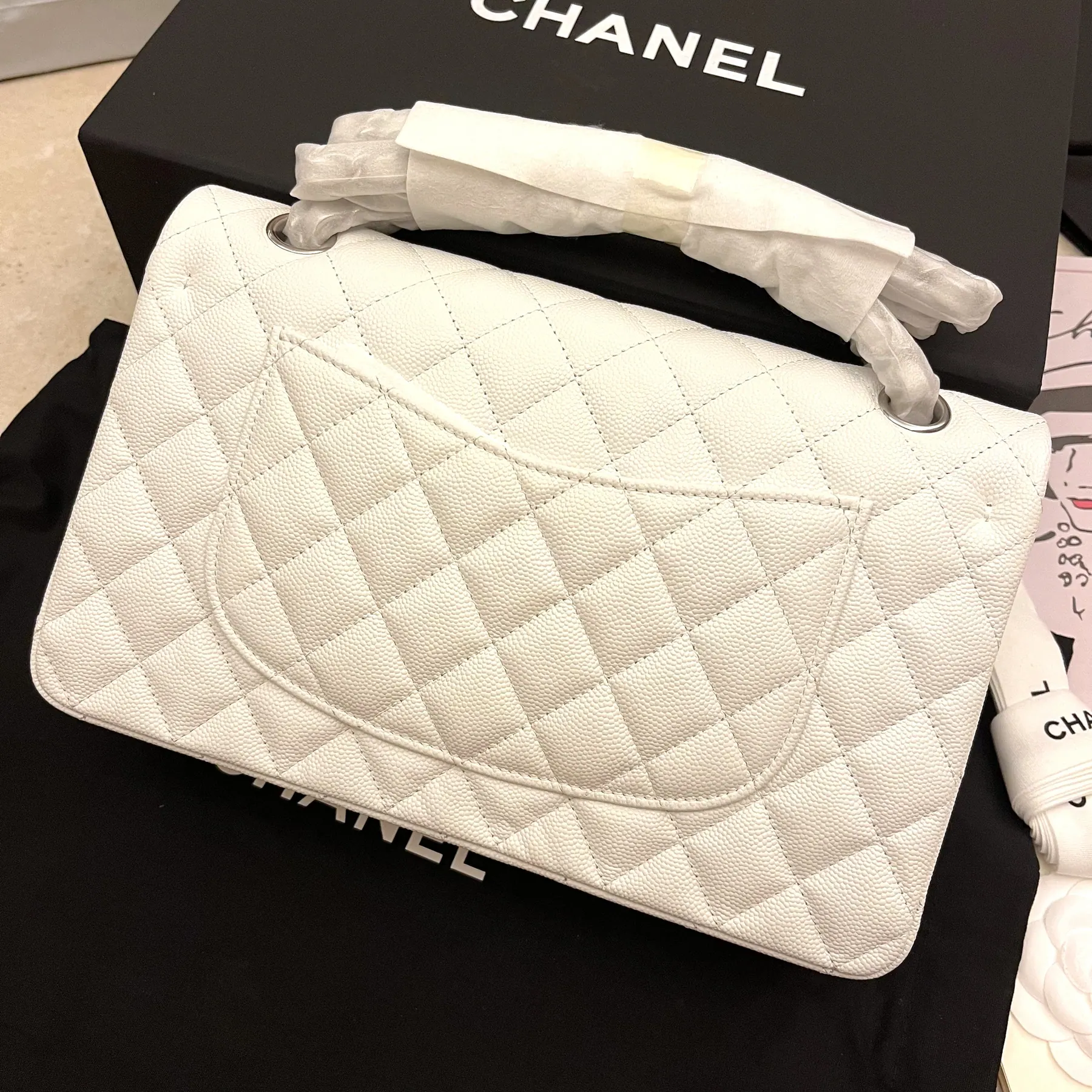 ƆC Classic Caviar Flap Bag Medium 25cm 112