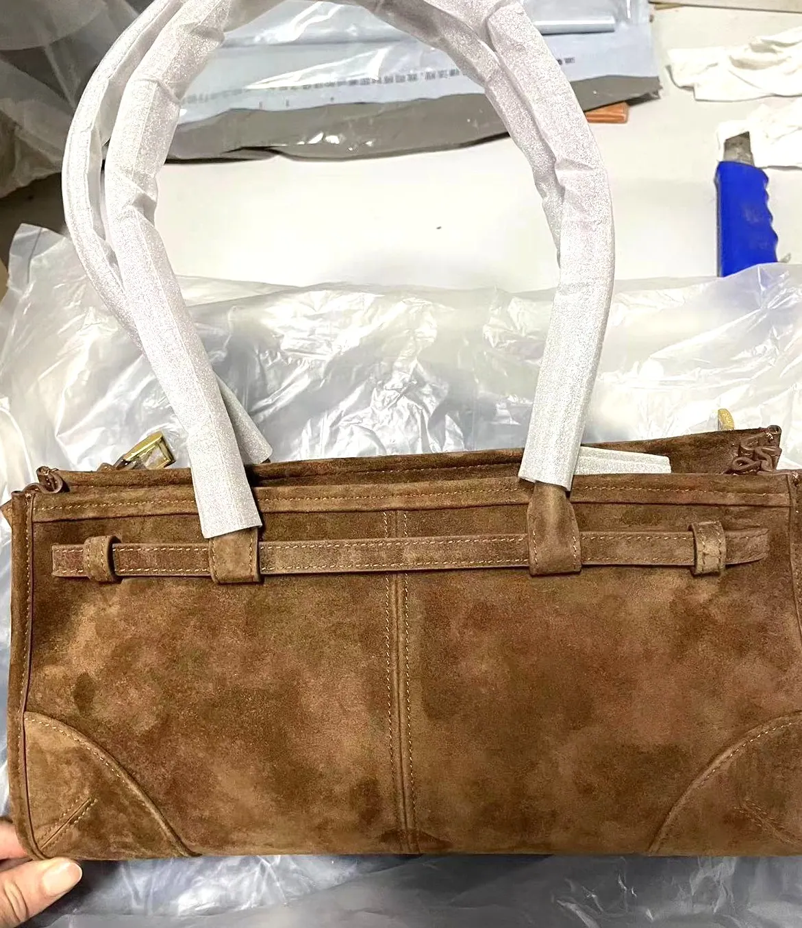 普拉达中号皮革手提包 1BA426 32x15x13cm