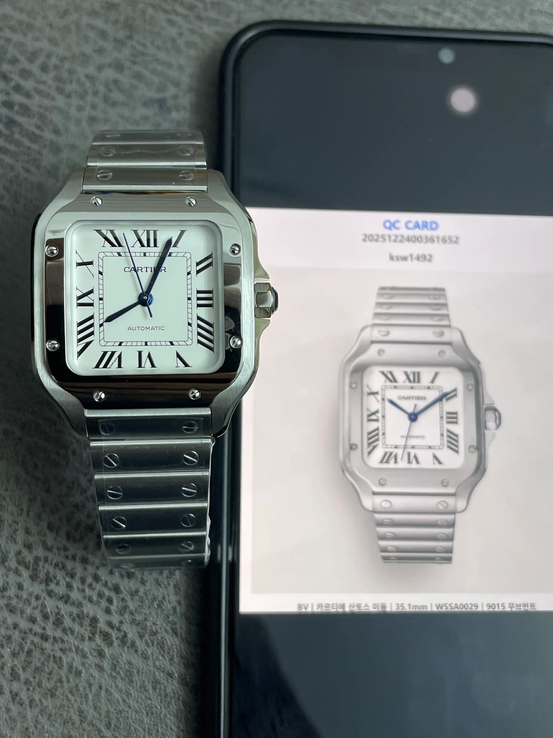 BV | 卡地亚 Santos 中号｜35.1mm｜WSSA0029｜9015 机芯