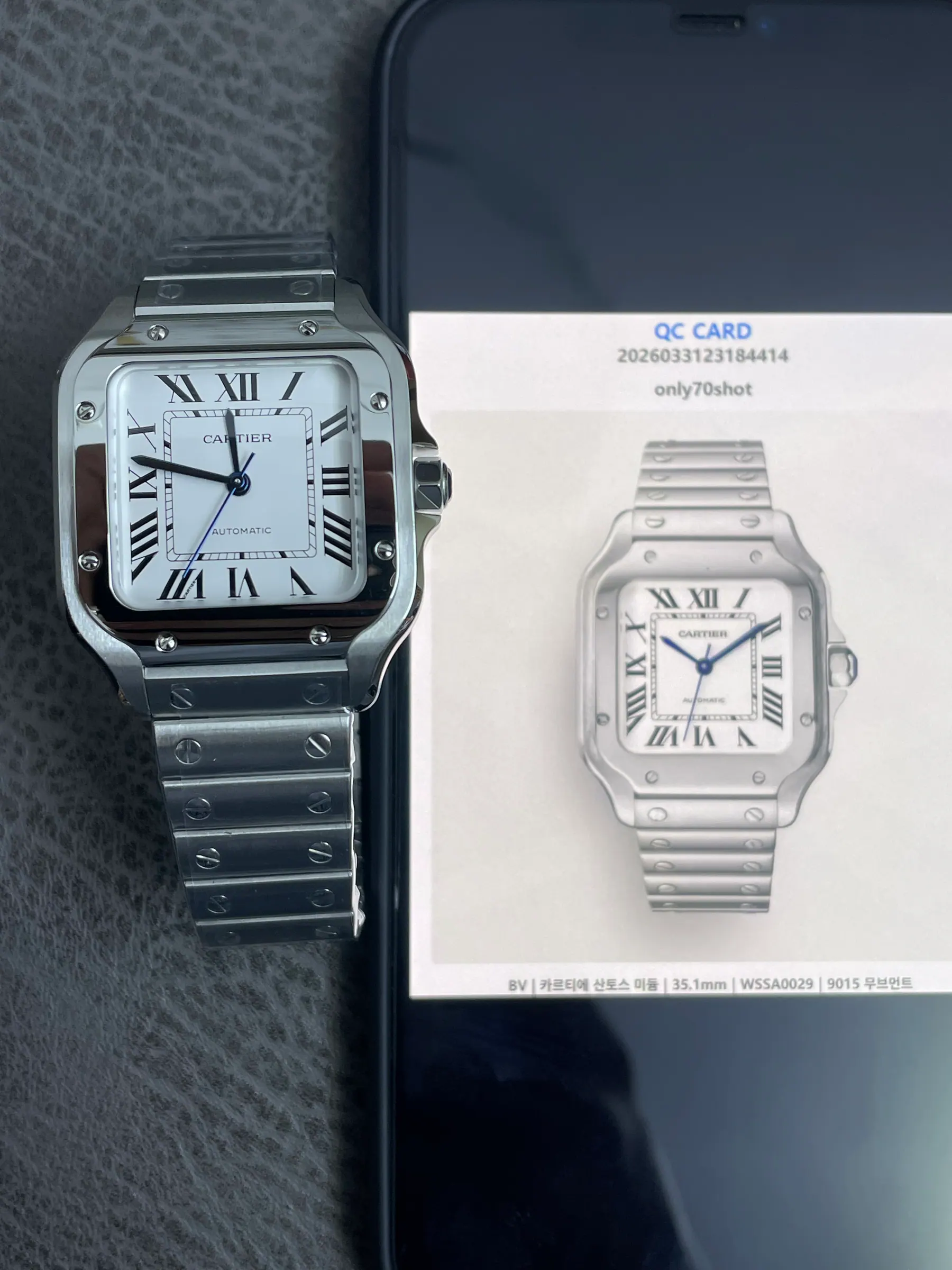 BV | 卡地亚 Santos 中号｜35.1mm｜WSSA0029｜9015 机芯