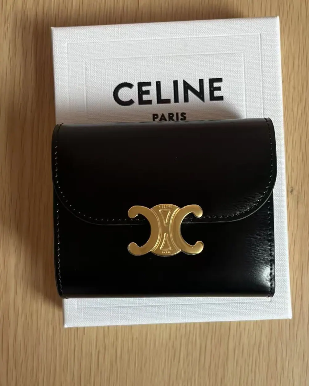 Triomphe 闪亮皮革零钱包 10L653DS3 w9.5×h7.5×3cm