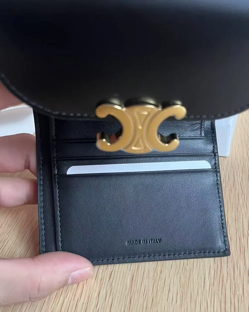 Triomphe 闪亮皮革零钱包 10L653DS3 w9.5×h7.5×3cm