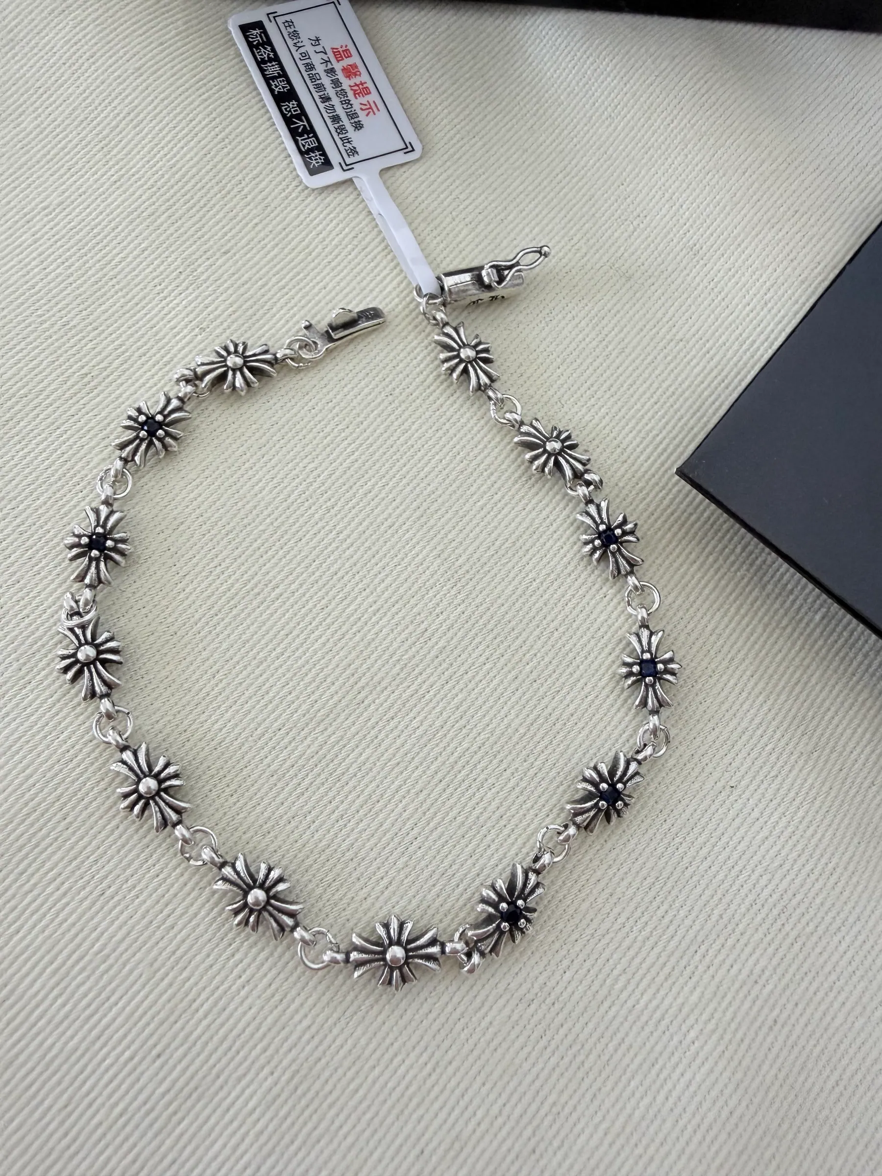 Chrome Hearts 钻石十字手链｜925银