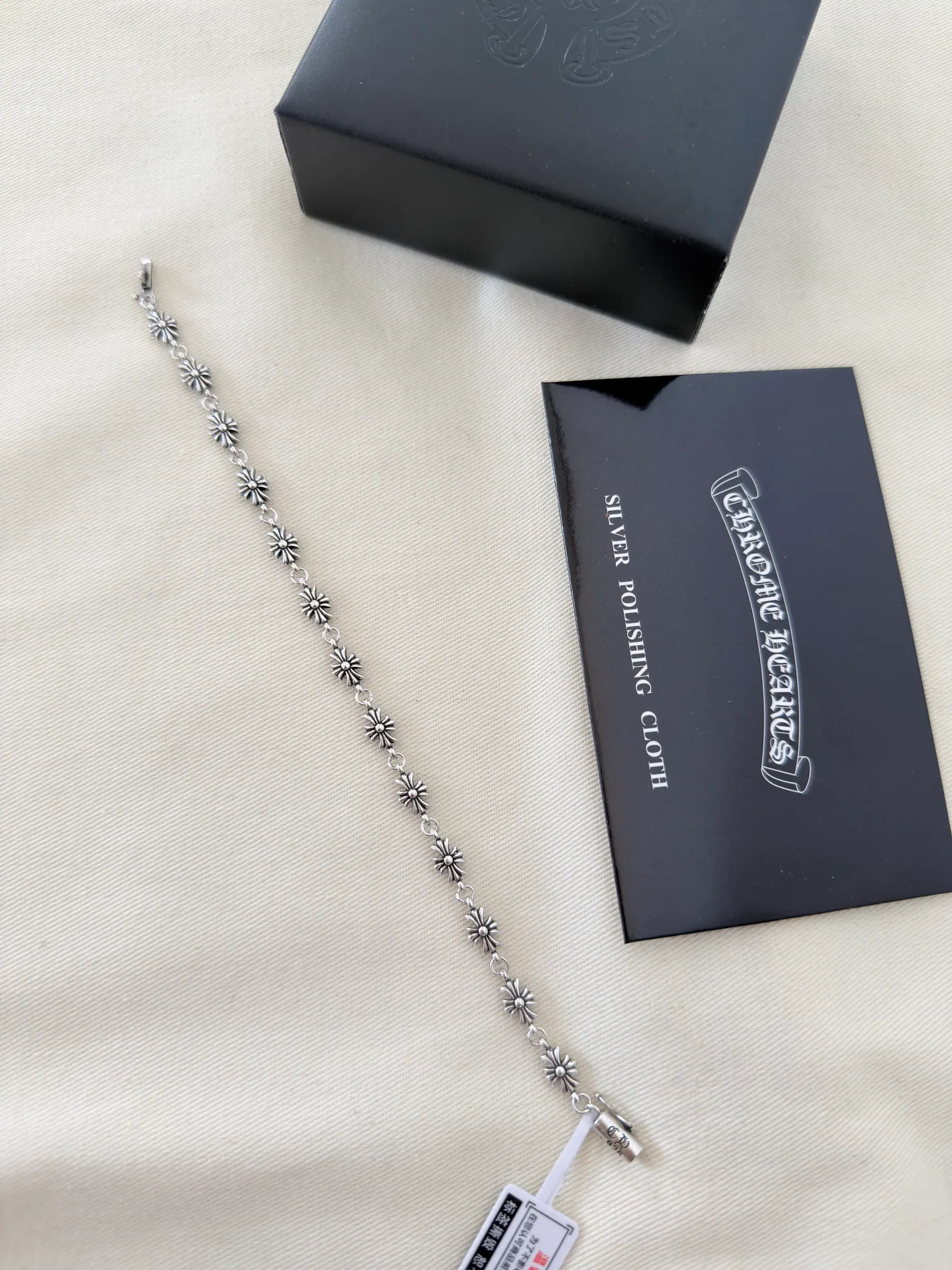 Chrome Hearts 钻石十字手链｜925银