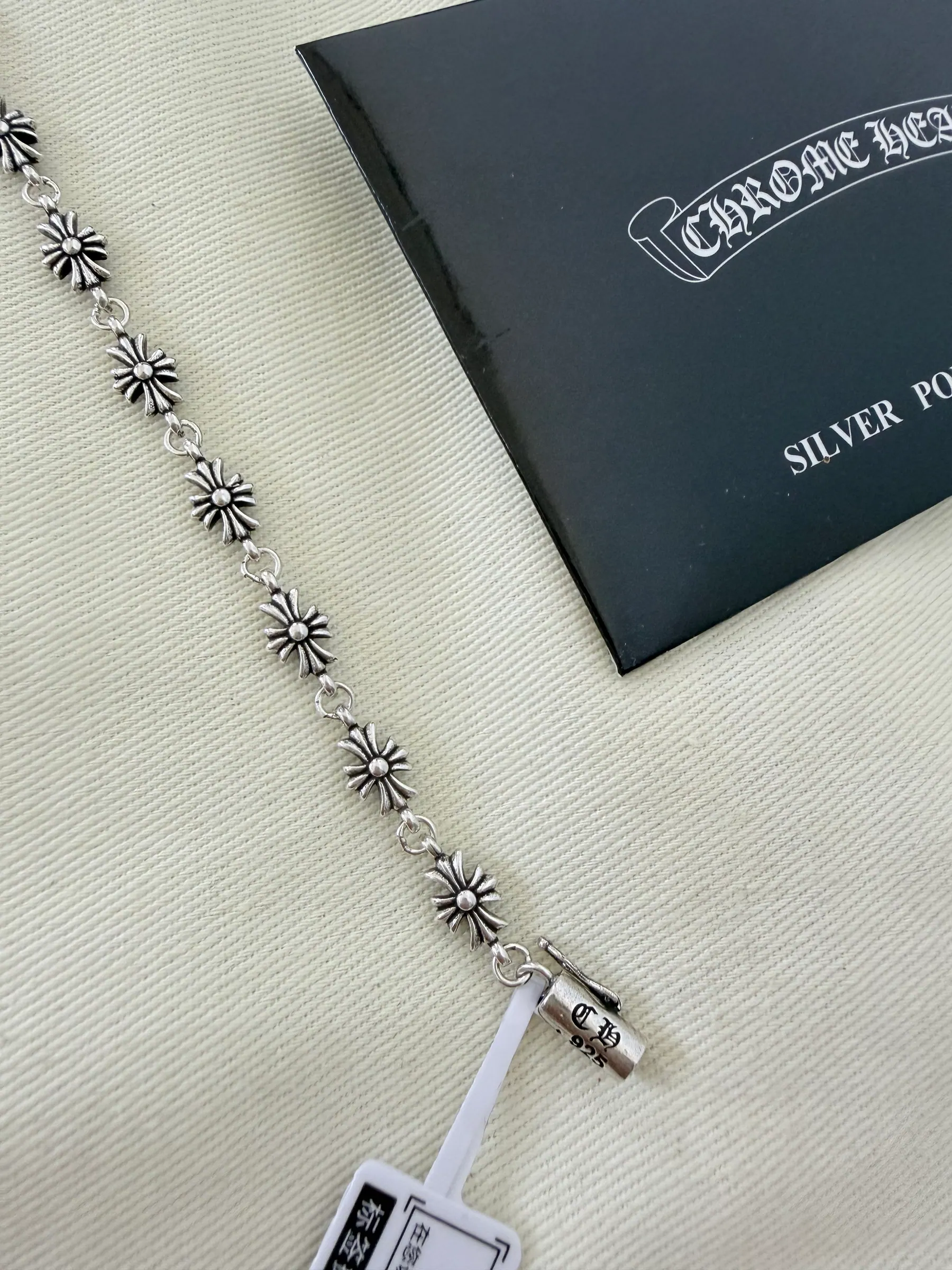 Chrome Hearts 钻石十字手链｜925银