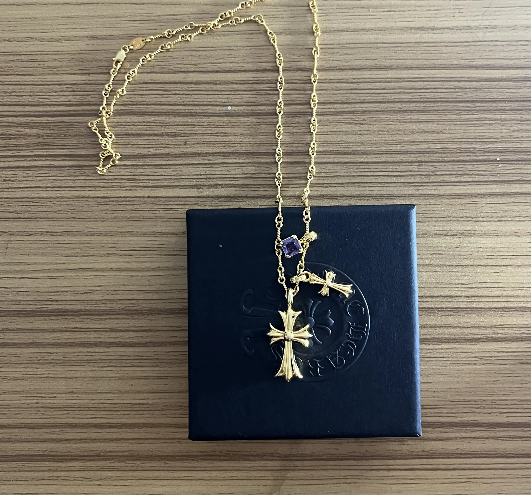 Chrome Hearts 925银十字方形钻石项链 50/55/60cm
