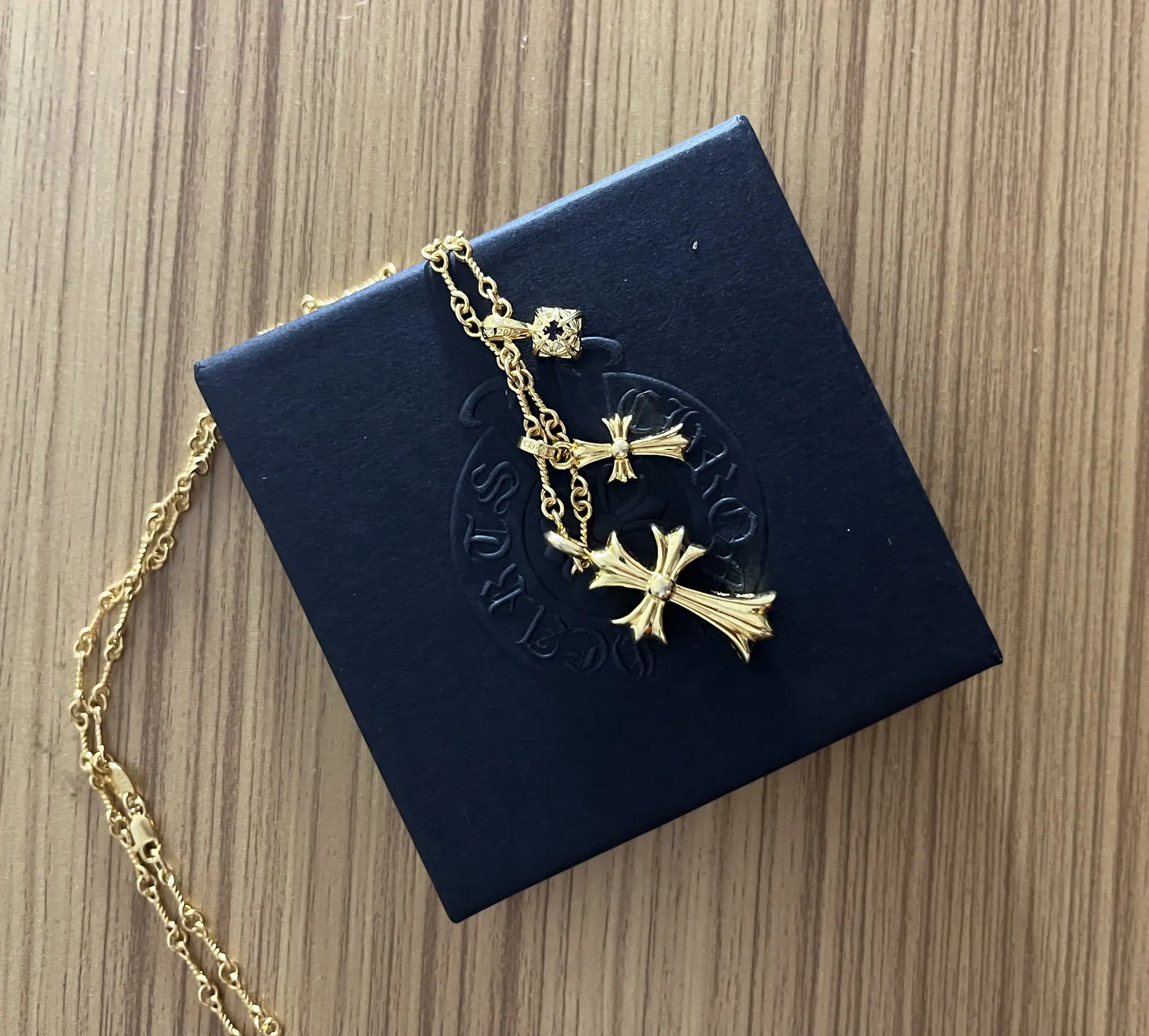 Chrome Hearts 925银十字方形钻石项链 50/55/60cm