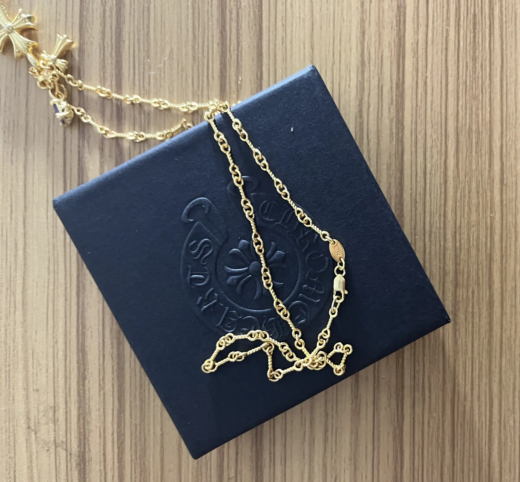 Chrome Hearts 925银十字方形钻石项链 50/55/60cm