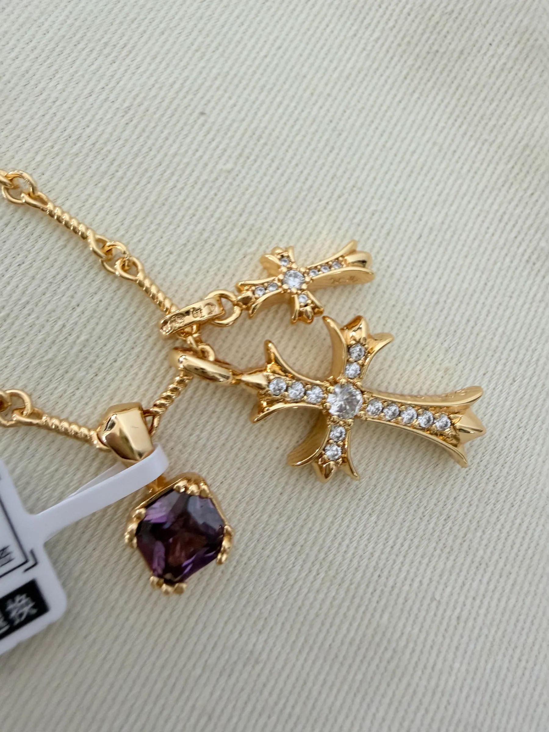 Chrome Hearts 925银十字方形钻石项链 50/55/60cm