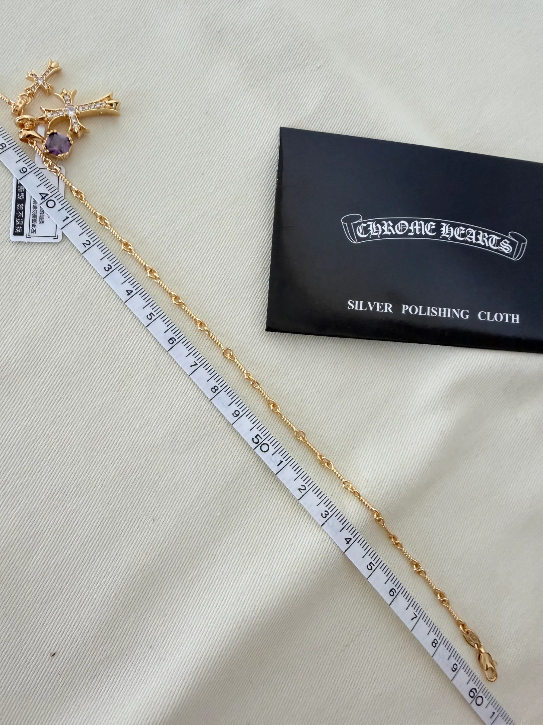 Chrome Hearts 925银十字方形钻石项链 50/55/60cm
