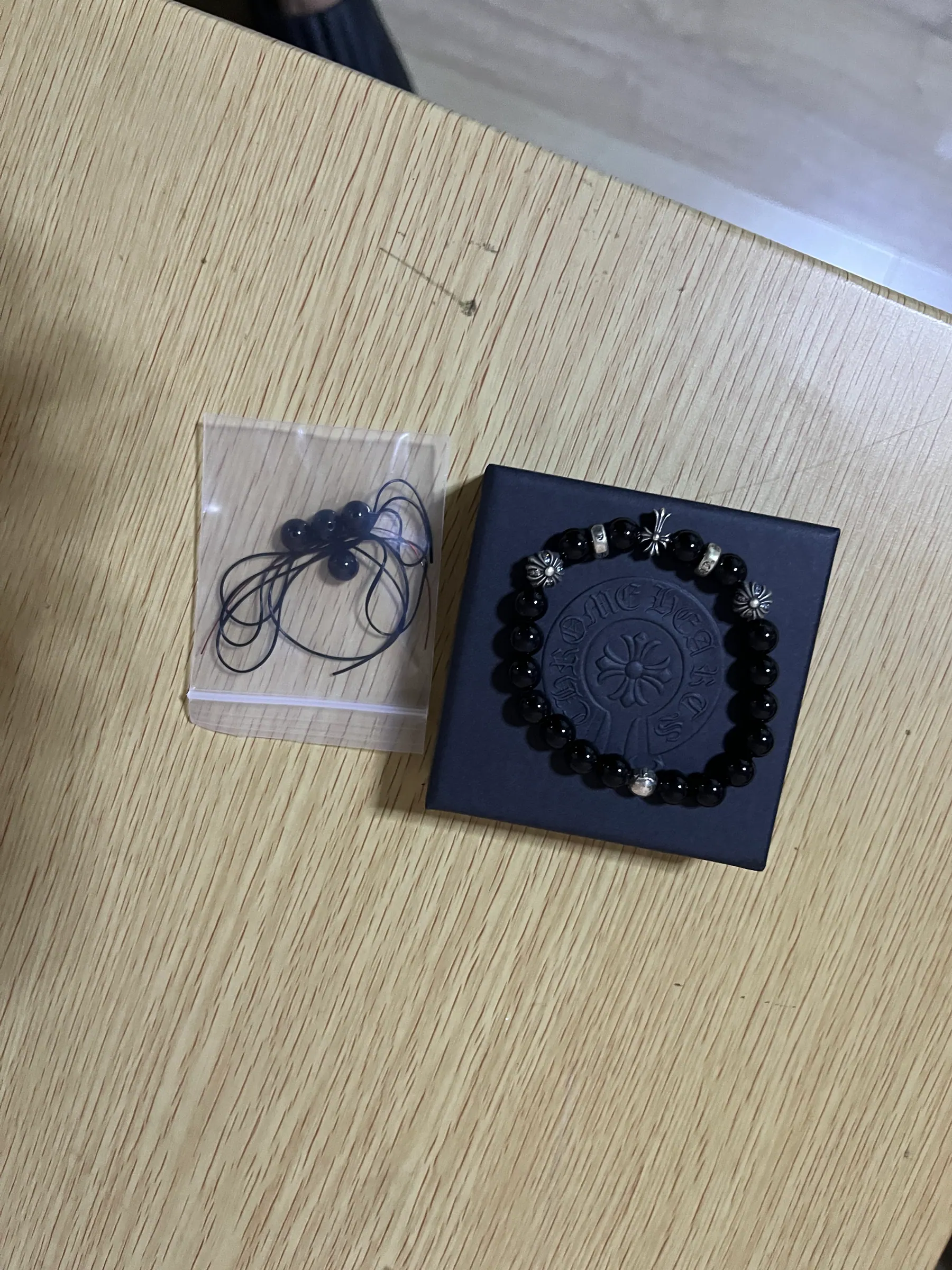 Chrome Hearts 925银黑玛瑙珠手链｜8mm