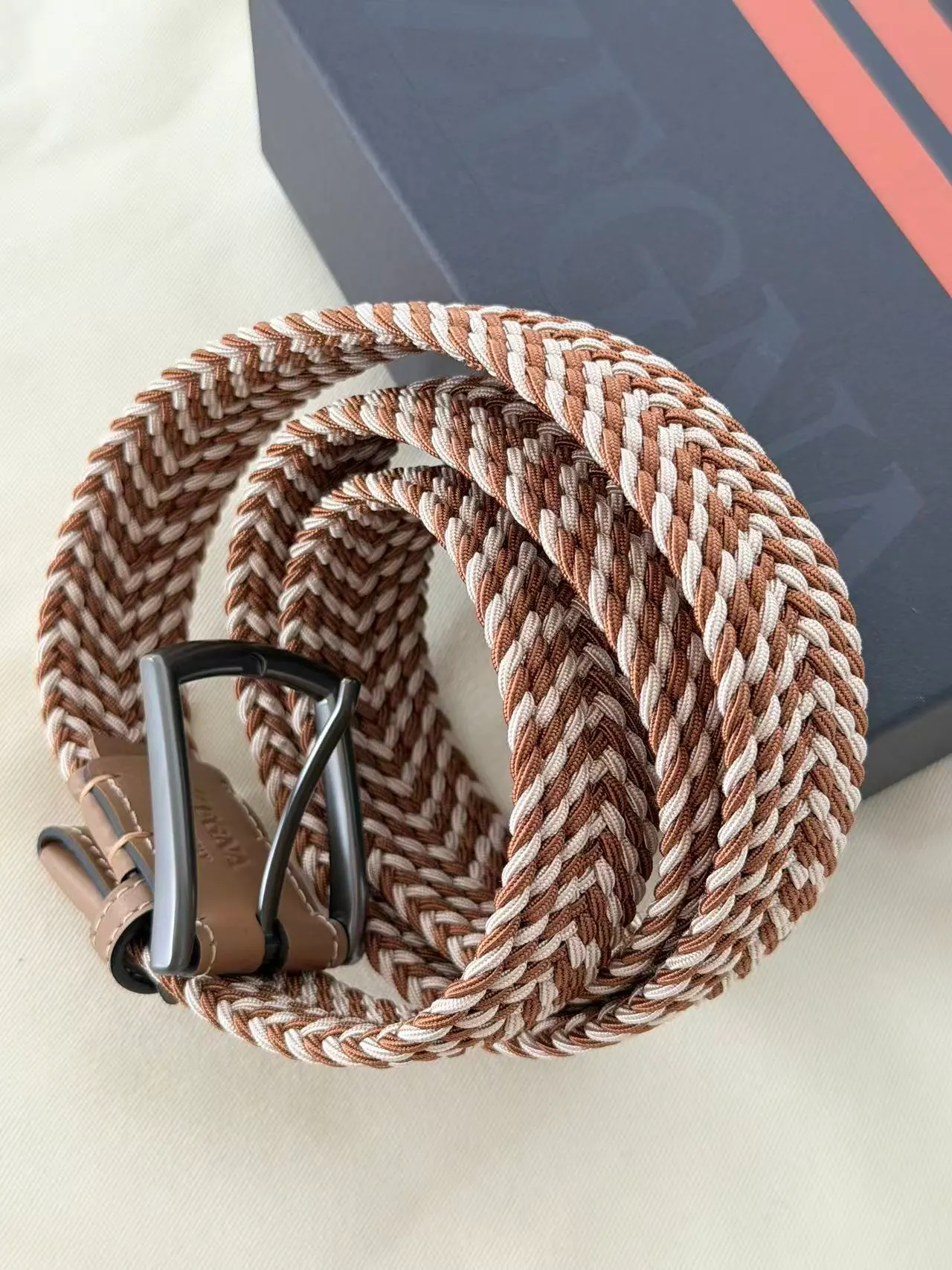 Zegna 标志装饰编织腰带 LHTEDB023UZ