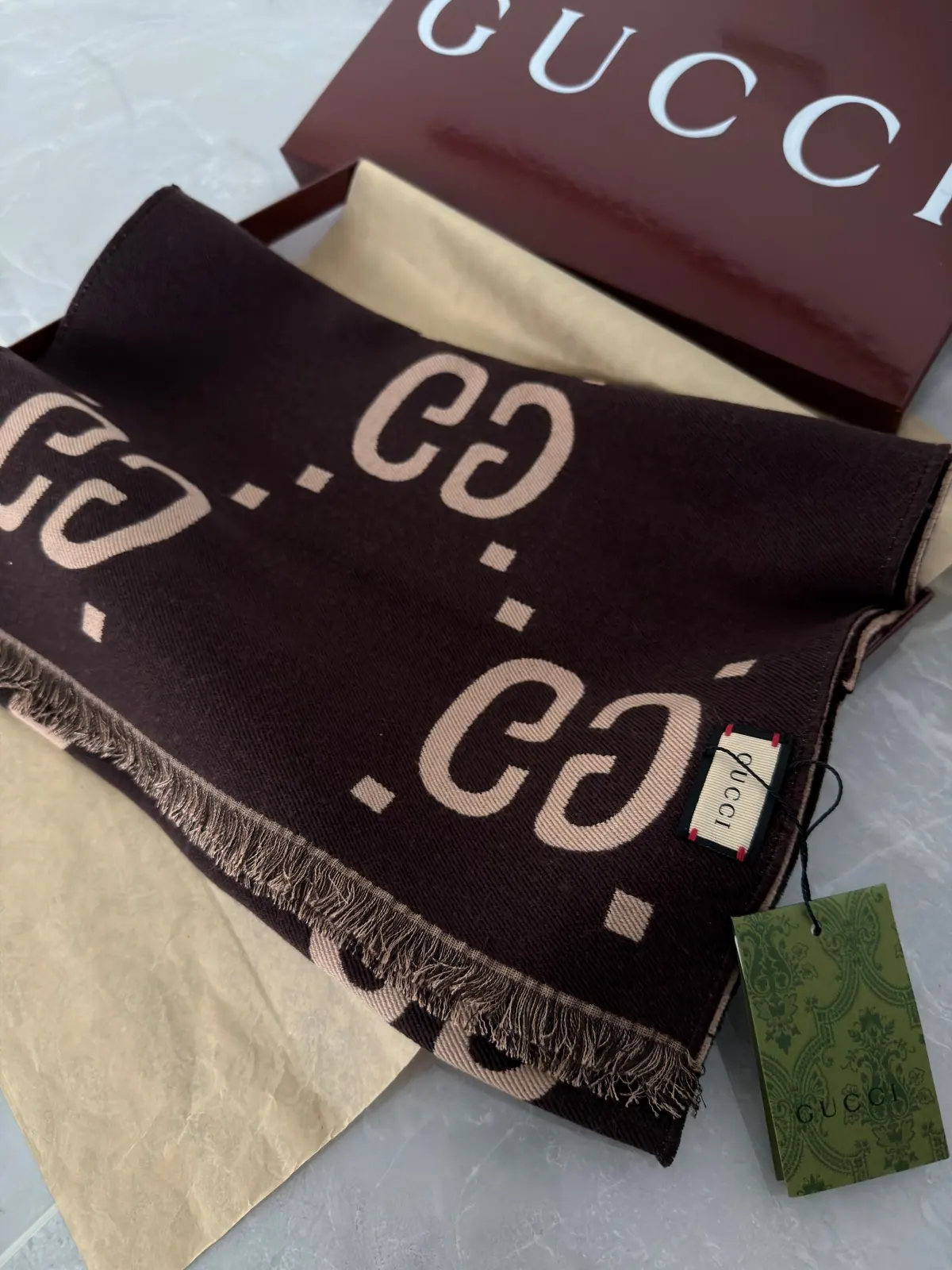 古驰 GG 羊毛围巾