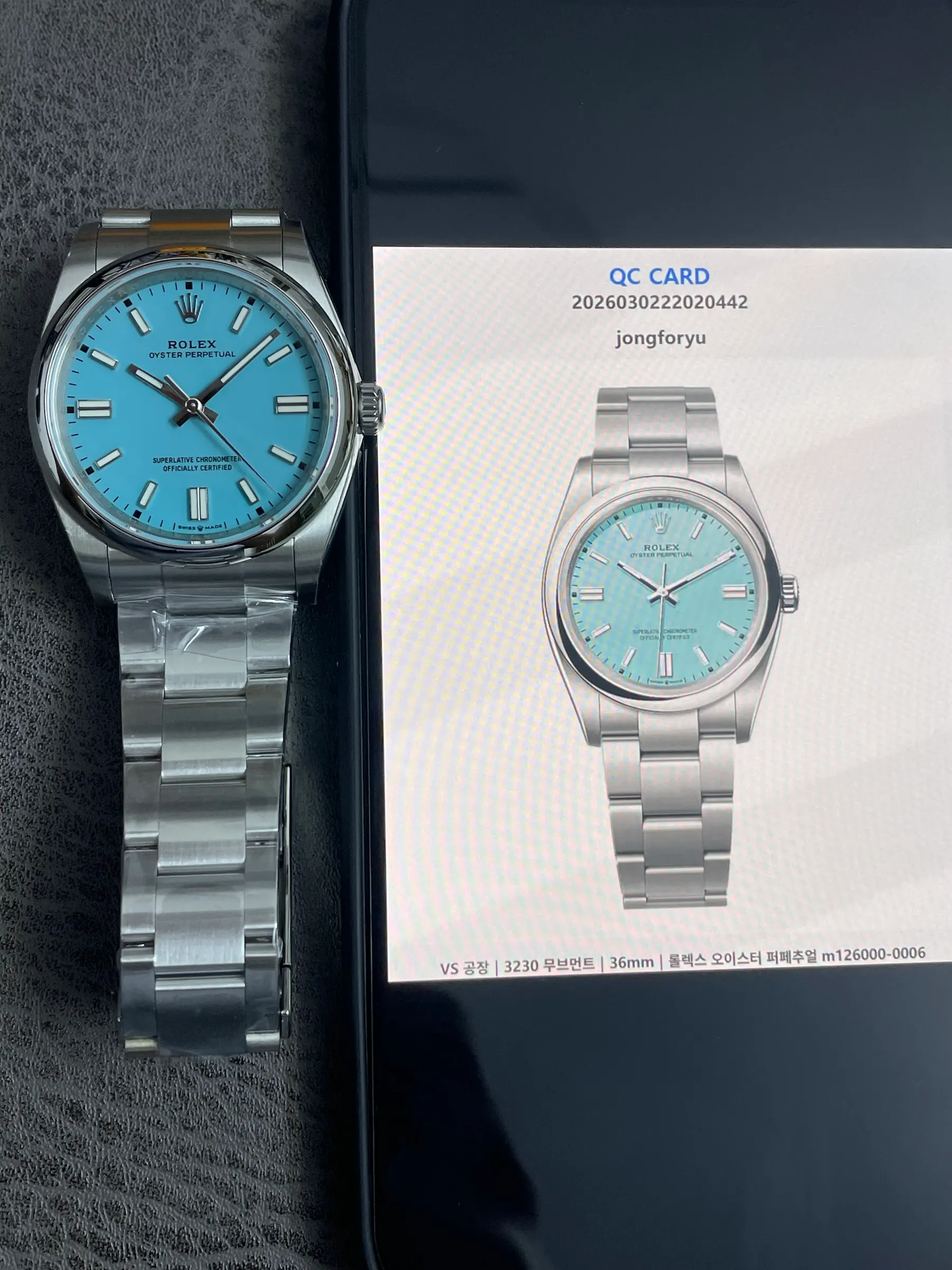 VS ｜3230 机芯｜36mm｜劳力士 Oyster Perpetual m126000-0006