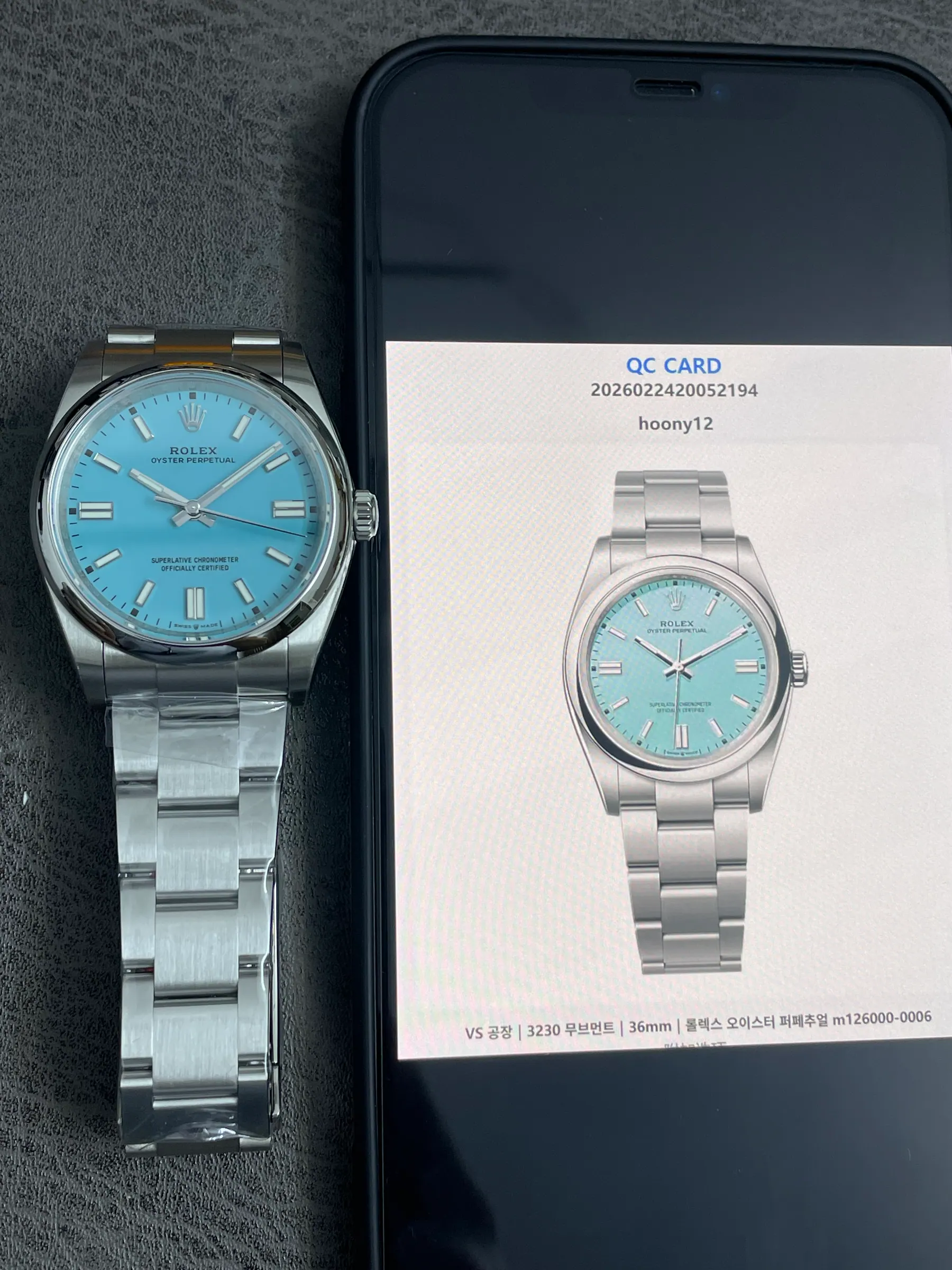 VS ｜3230 机芯｜36mm｜劳力士 Oyster Perpetual m126000-0006