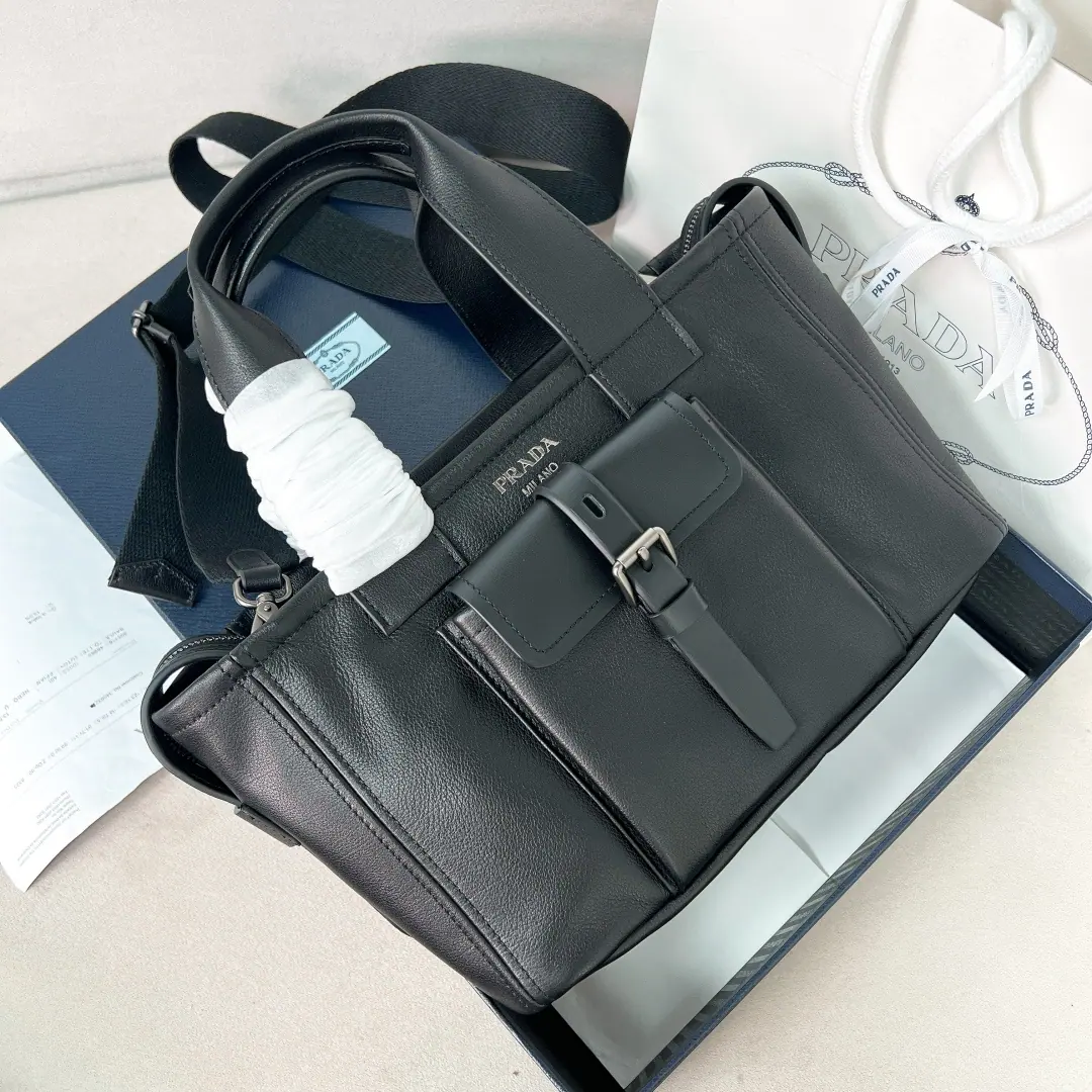 Prada Route 中号皮革托特包 1BG660 28x21x13cm