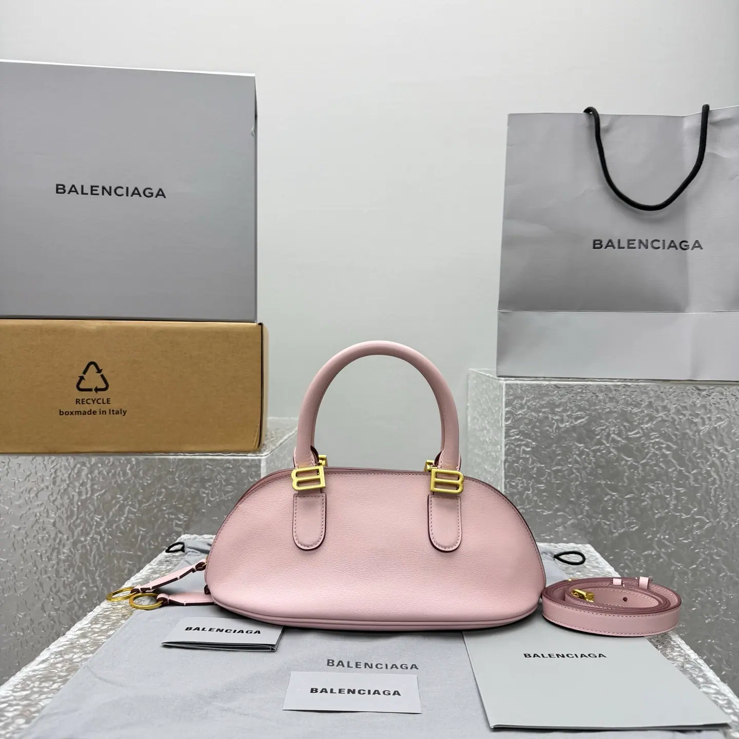 Bollelo 保龄球包 迷你玫瑰石英 30 x 13（24）x 16cm