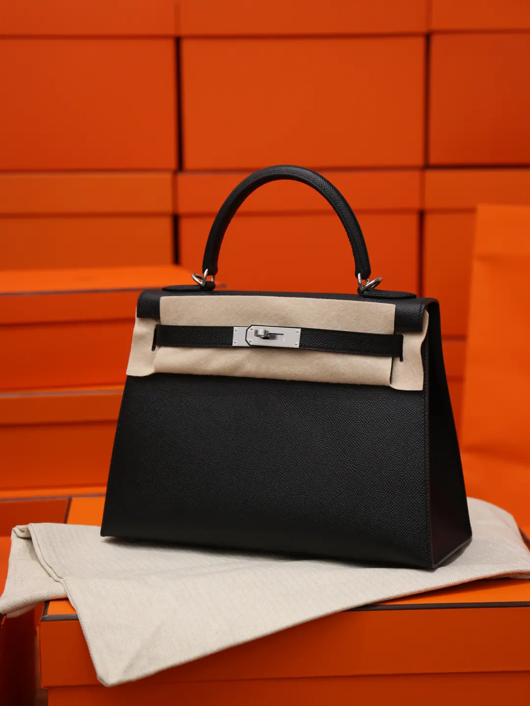 M9 爱马仕 Kelly 28cm Sellier 奶昔色 Epsom 皮革