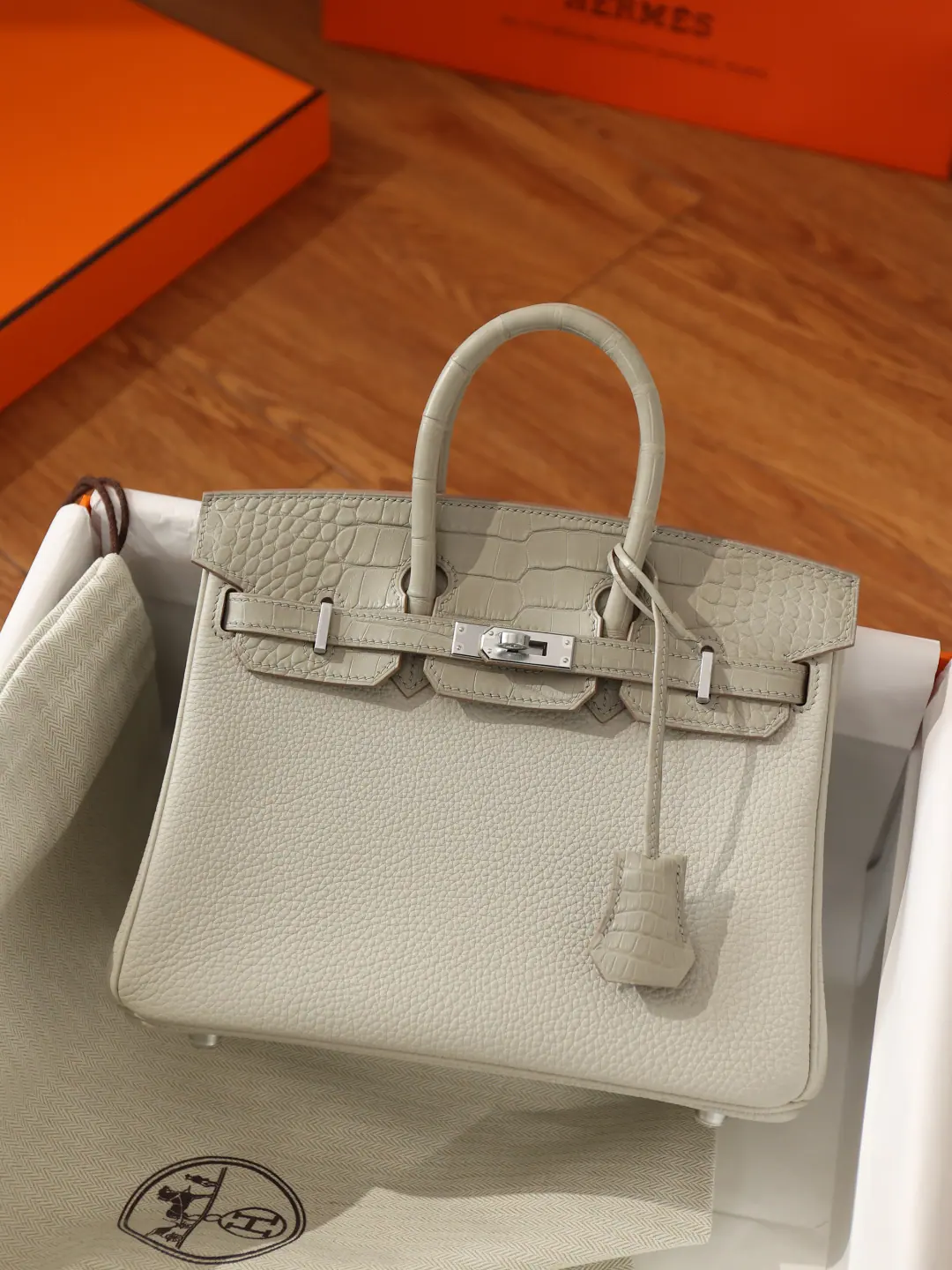 M9 爱马仕 Birkin 25 柏金25 托哥皮革 + 鳄鱼皮