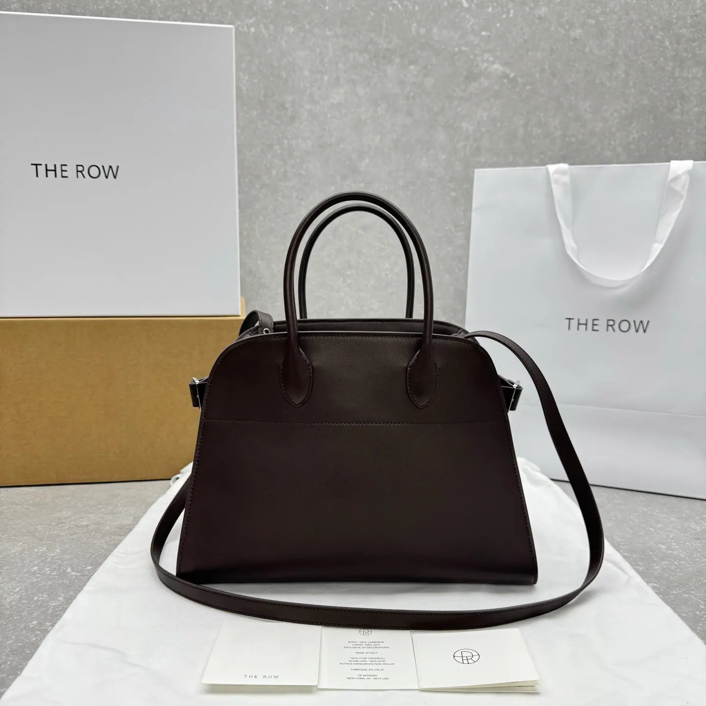 THE ROW Margaux 12 皮革包 32X15x25cm