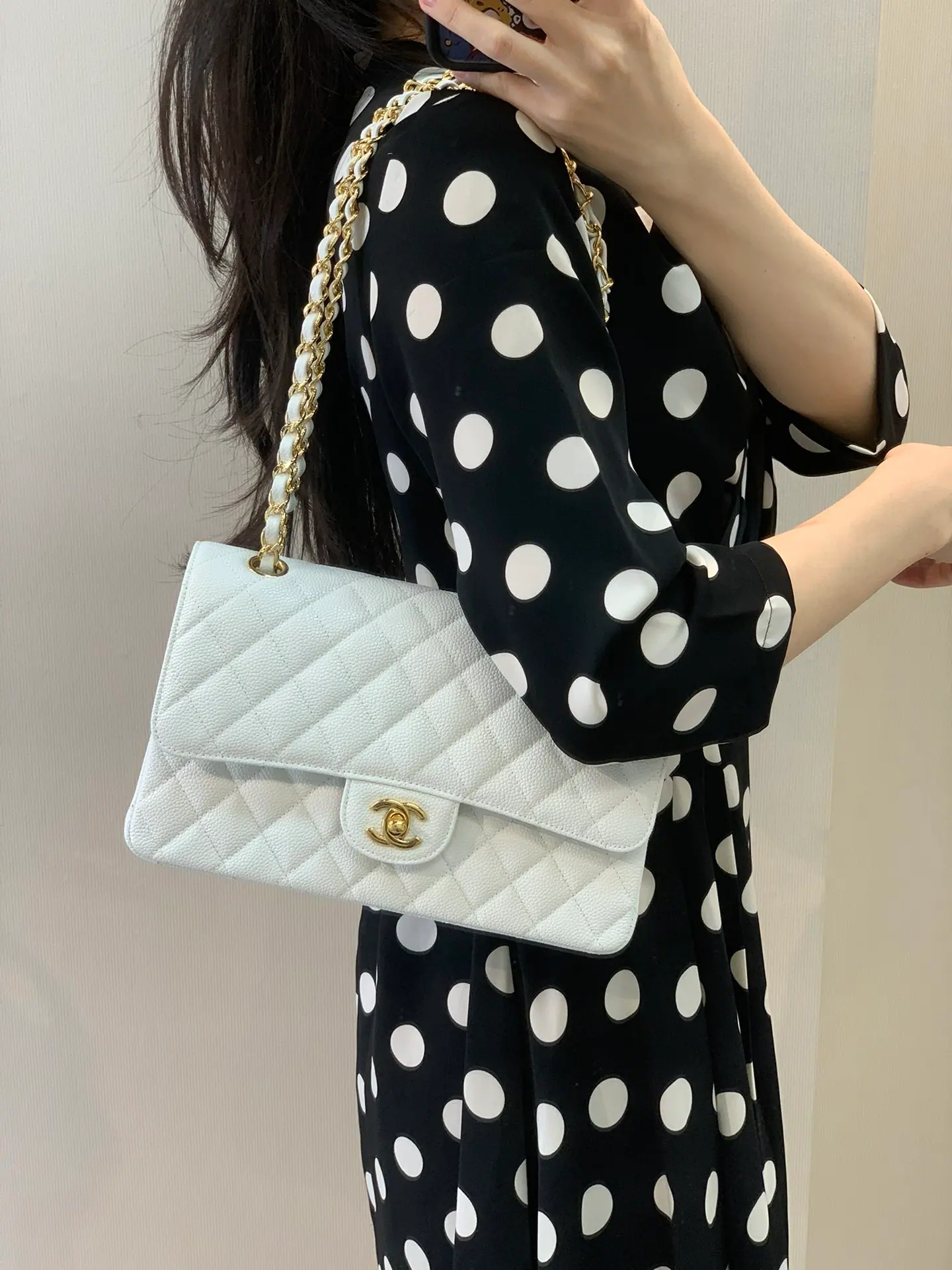 ƆC Classic Caviar Flap Bag Medium 25cm 112