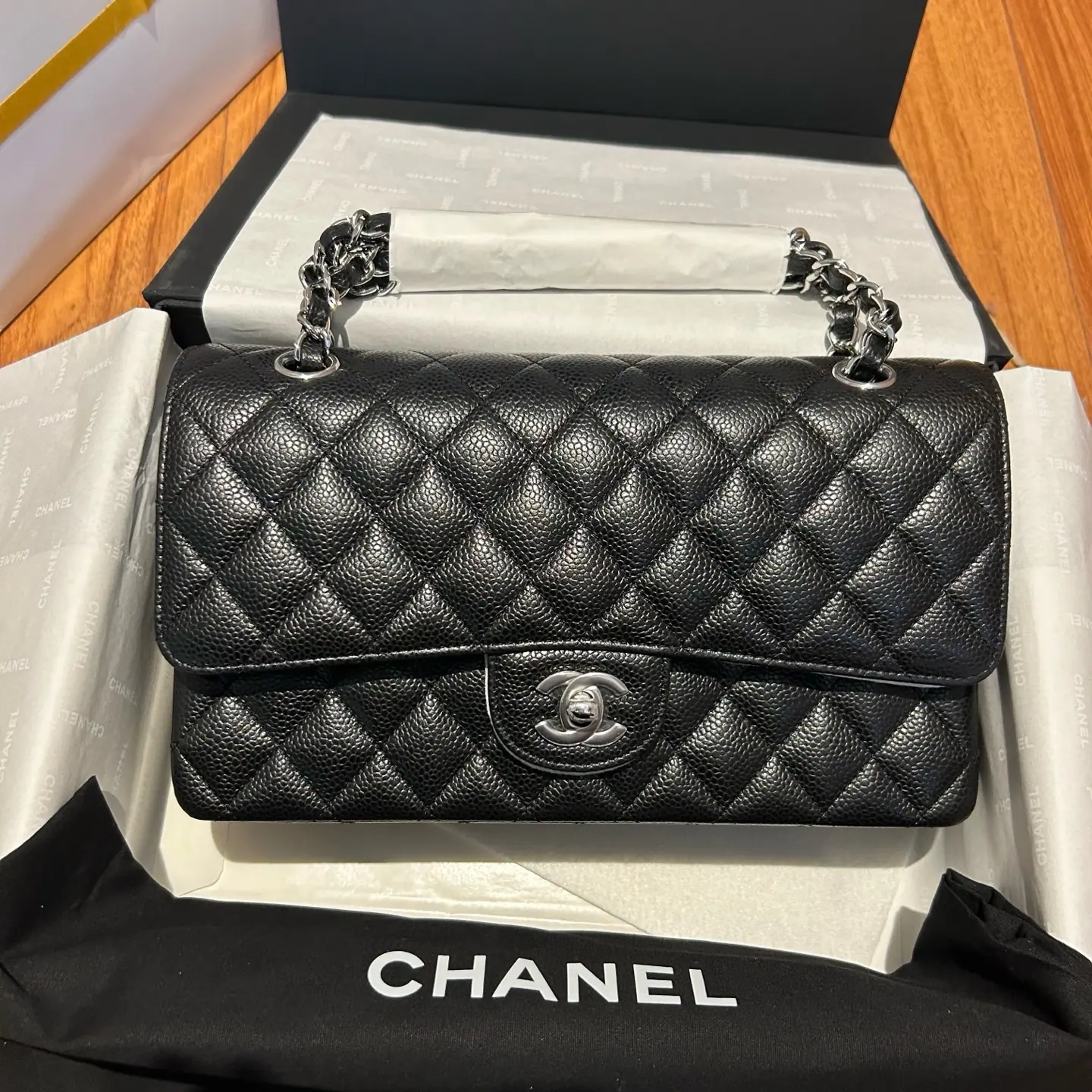 ƆC 经典小牛皮翻盖包 中号 25cm