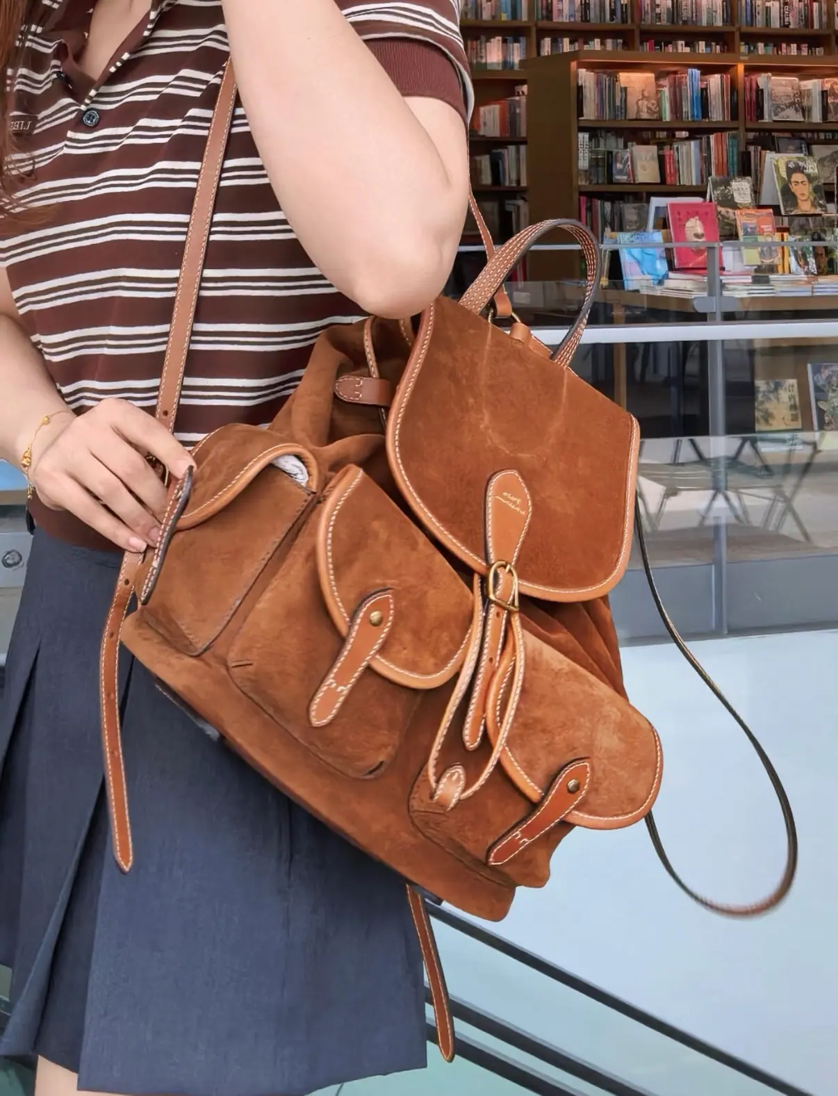 Polo Ralph Lauren 贝尔福特绒面革背包 28x16x37cm