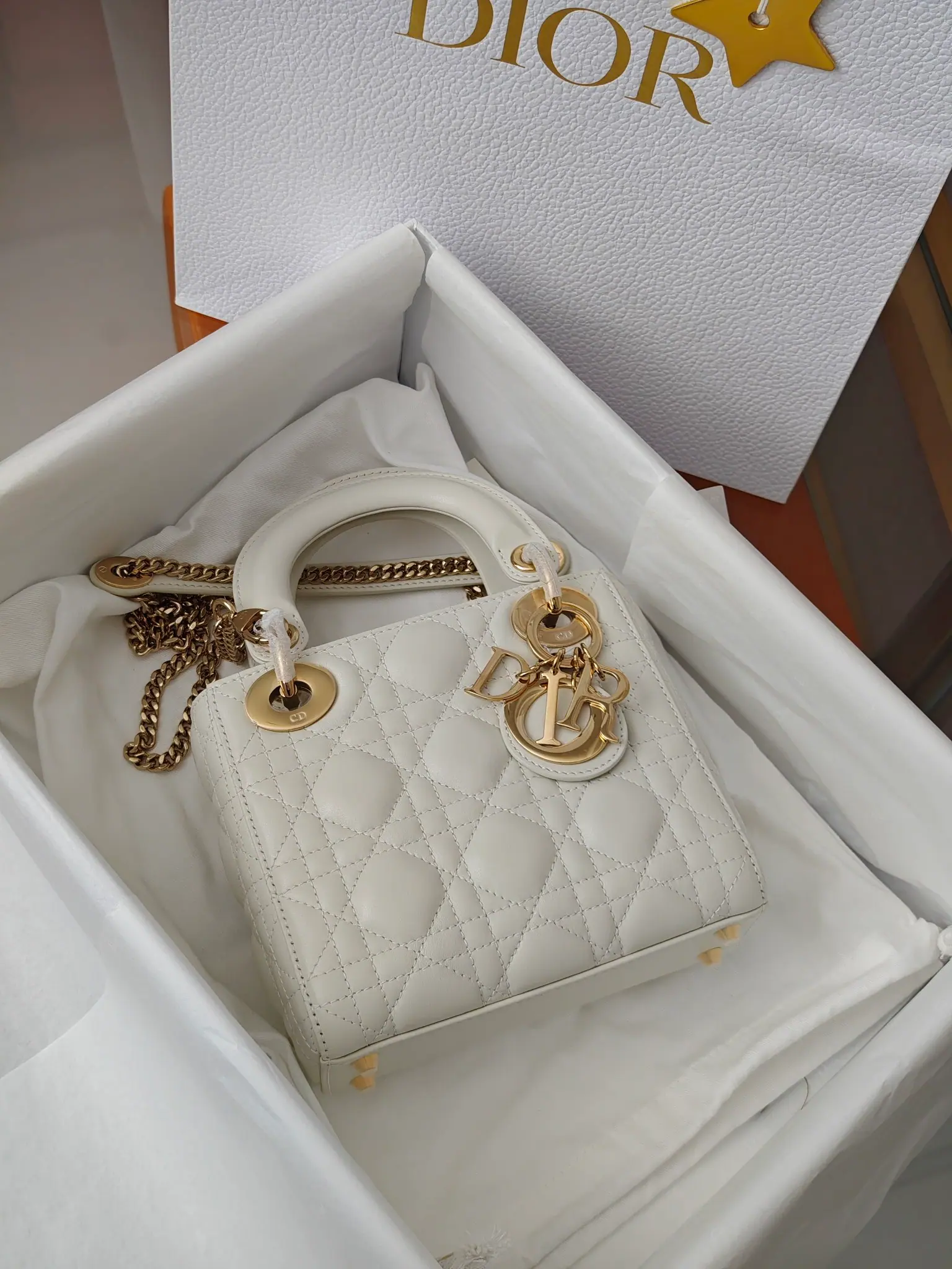 迪奥 Lady 迷你 羔羊皮 M0505ONGE 17 x 15 x 7 cm