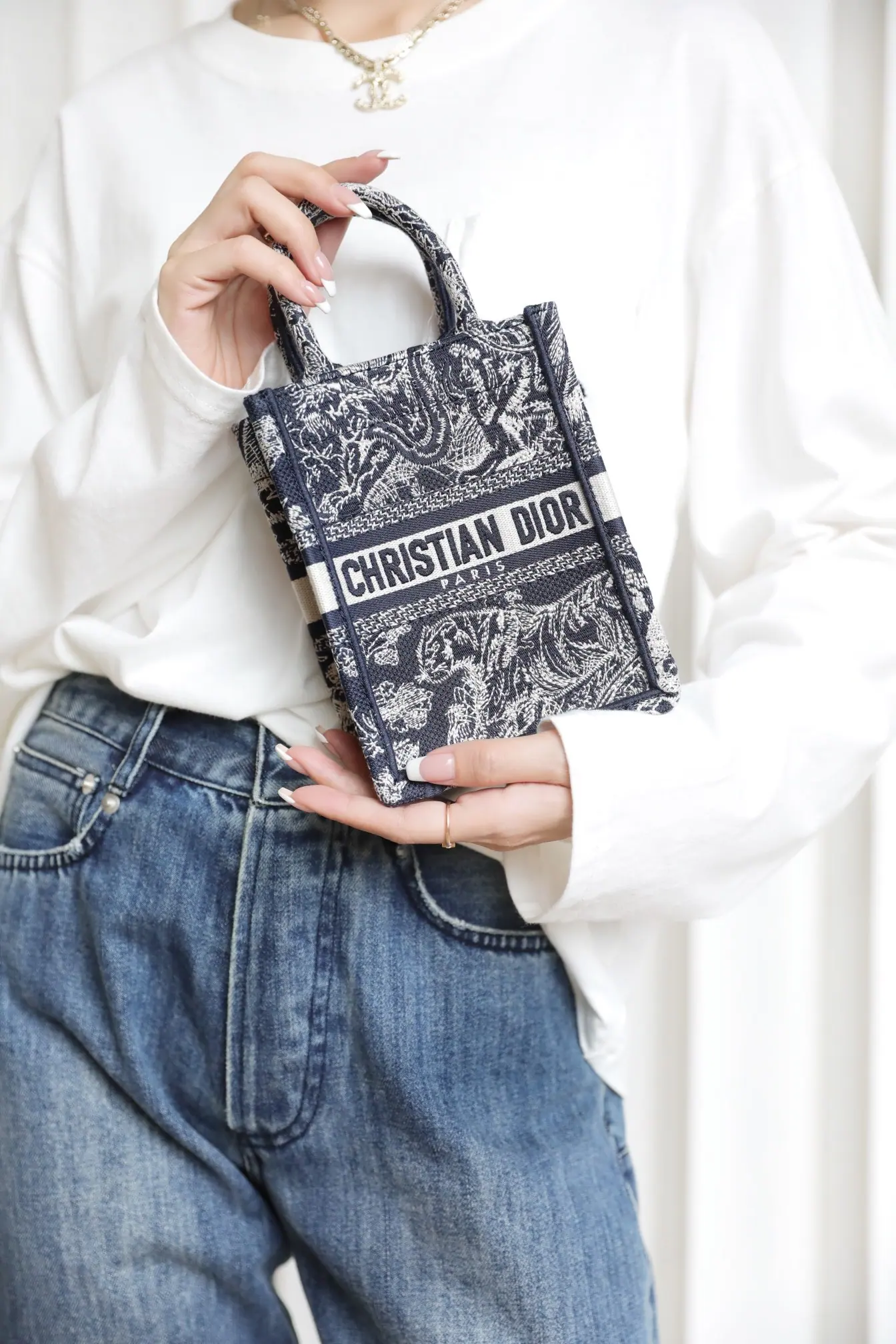 迪奥 Toile de Jouy Book Tote 迷你斜挎包 手机包 S5555CRGO