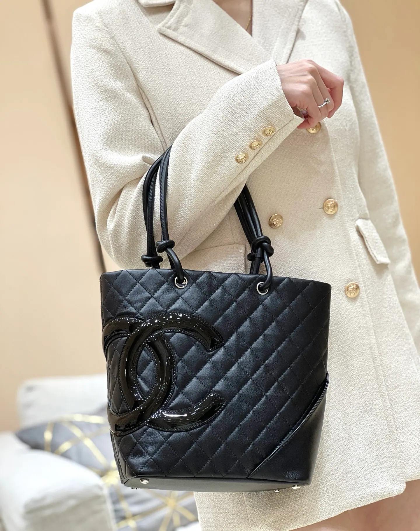 ƆC二手 2008 Cambon 系列托特包 A29793(21*24cm)