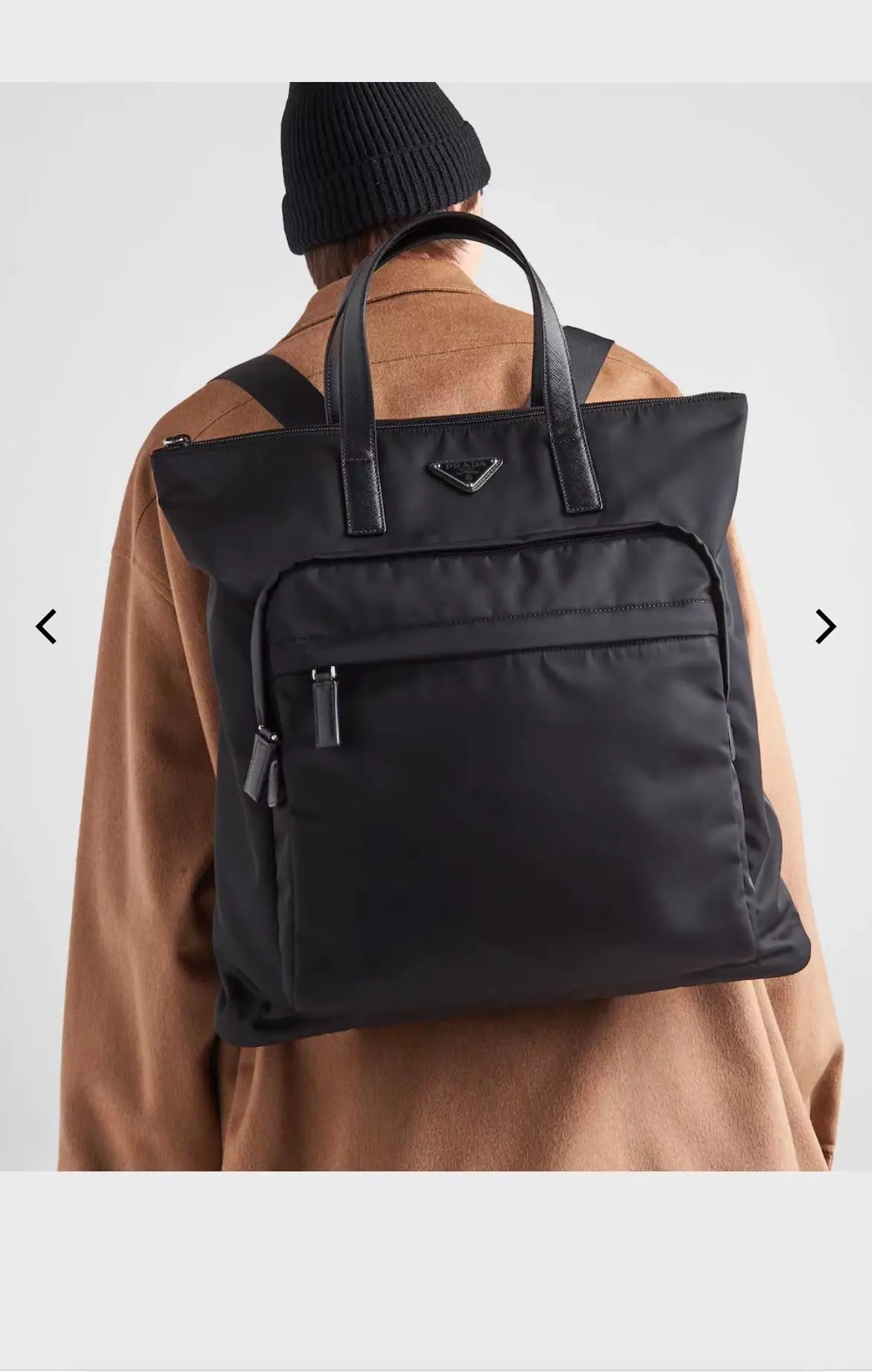 PRADA Re-Nylon 和 Saffiano 皮革托特包 2VG098 38*42*10cm
