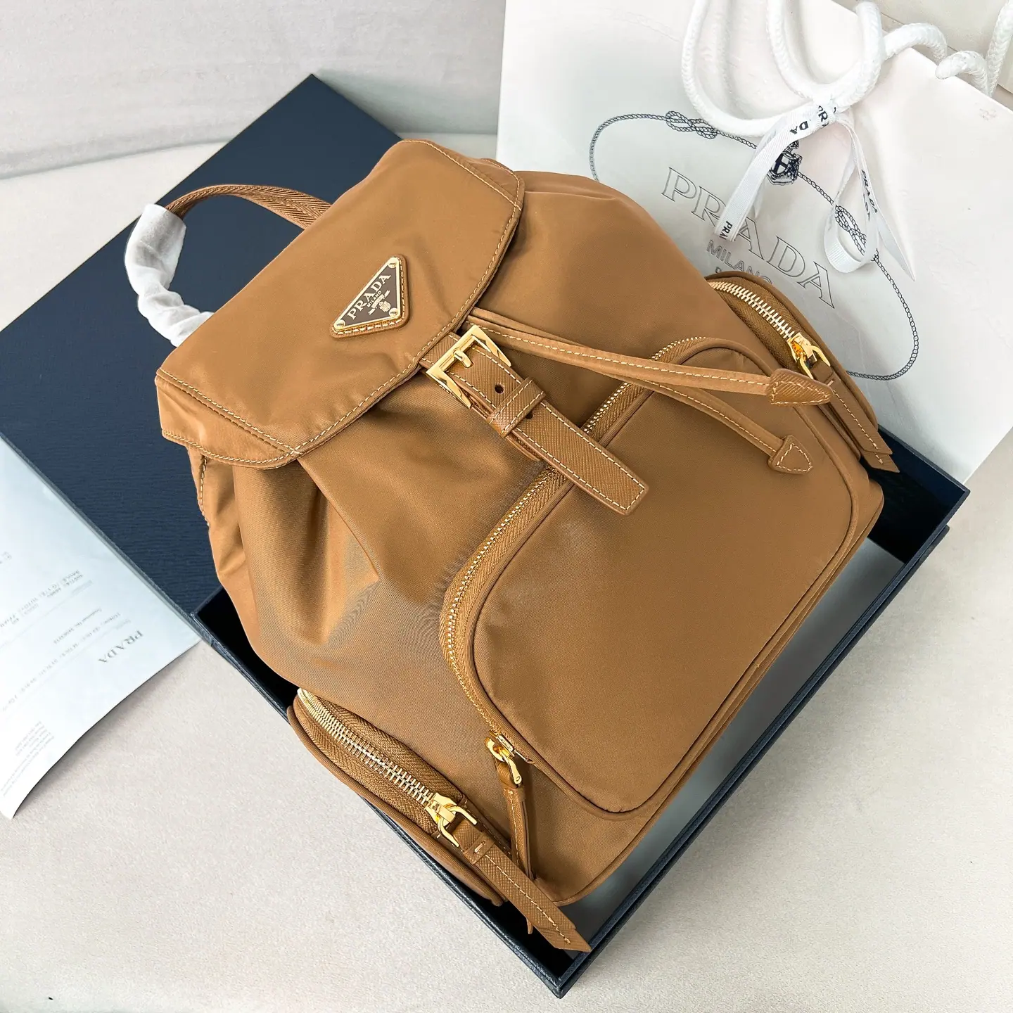 普拉达 Re-Nylon 双肩包 1BZ081 24.5x29x12cm