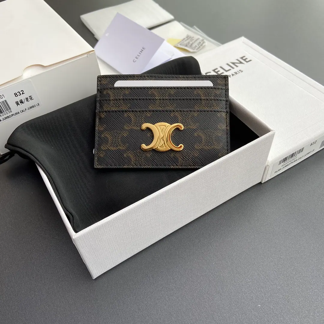 Celine Triomphe 卡包 帆布 棕色 10L832CQH