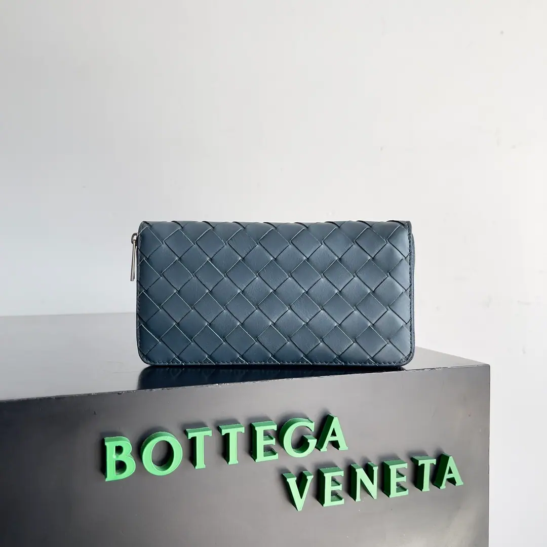 Bottega Veneta Intrecciato 男士拉链长款钱包 593217 19*10*2cm