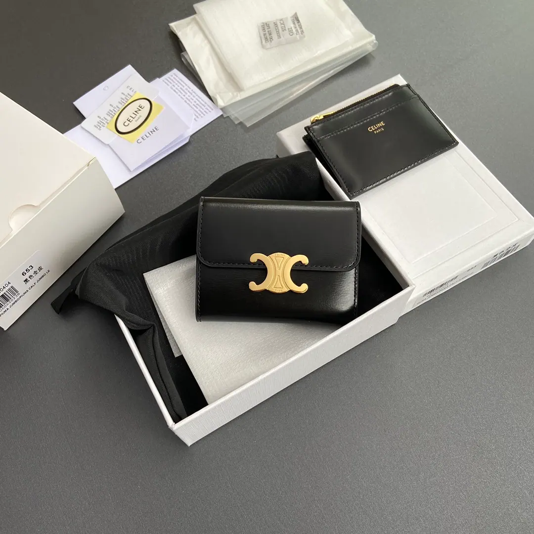 Triomphe 闪亮皮革零钱包 10L653DS3 w9.5×h7.5×3cm