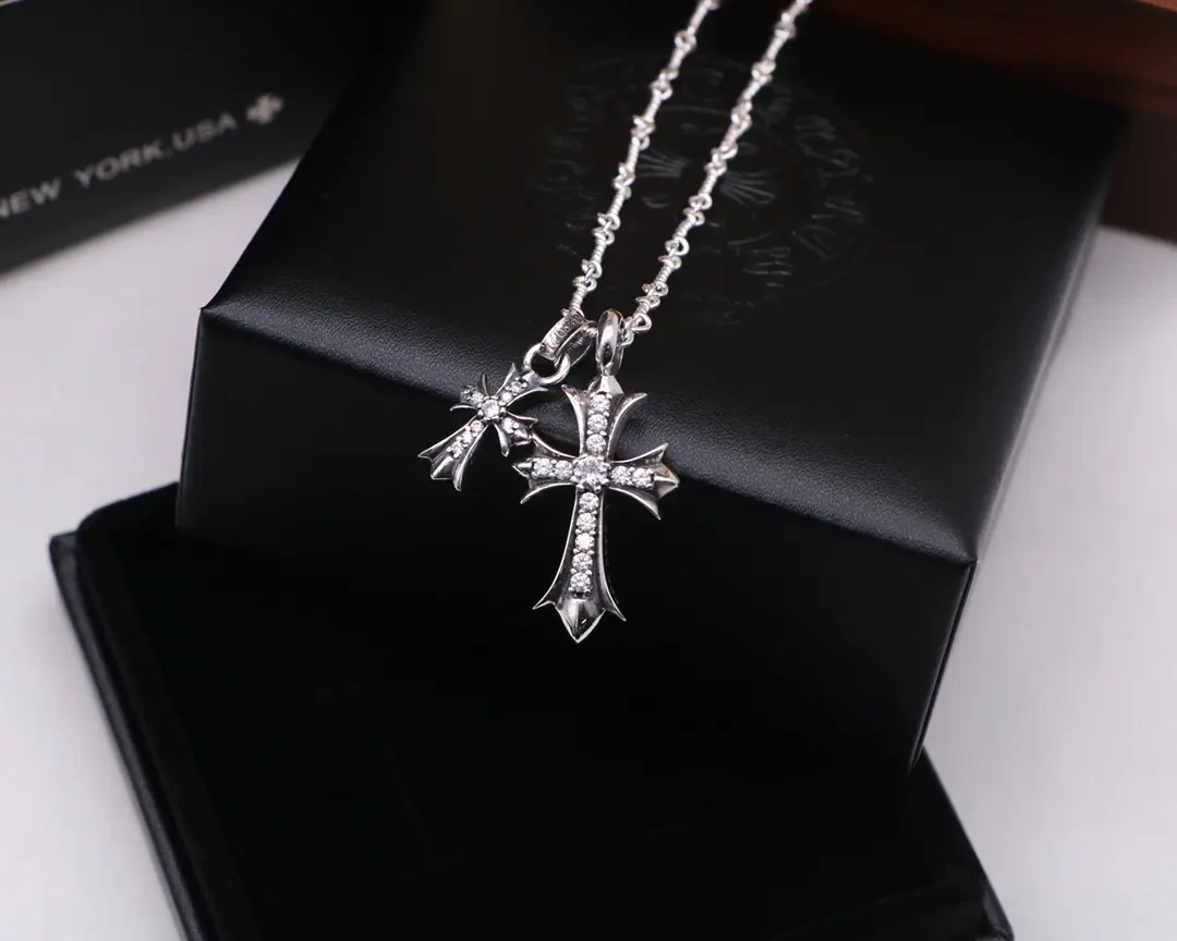 Chrome Hearts 925银双十字项链 45/50/55cm