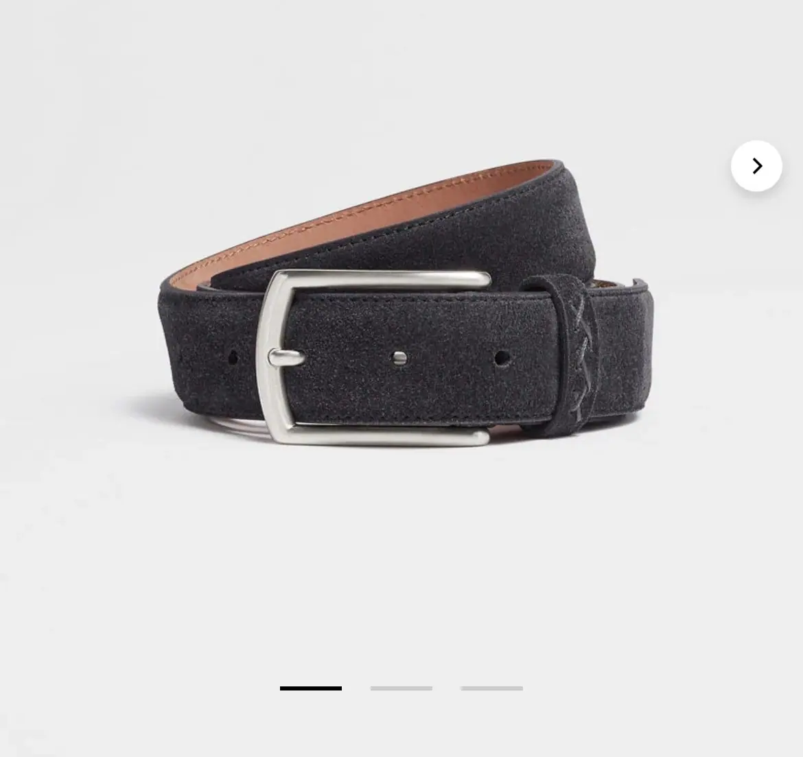 Zegna 麂皮搭扣腰带 3.5cm