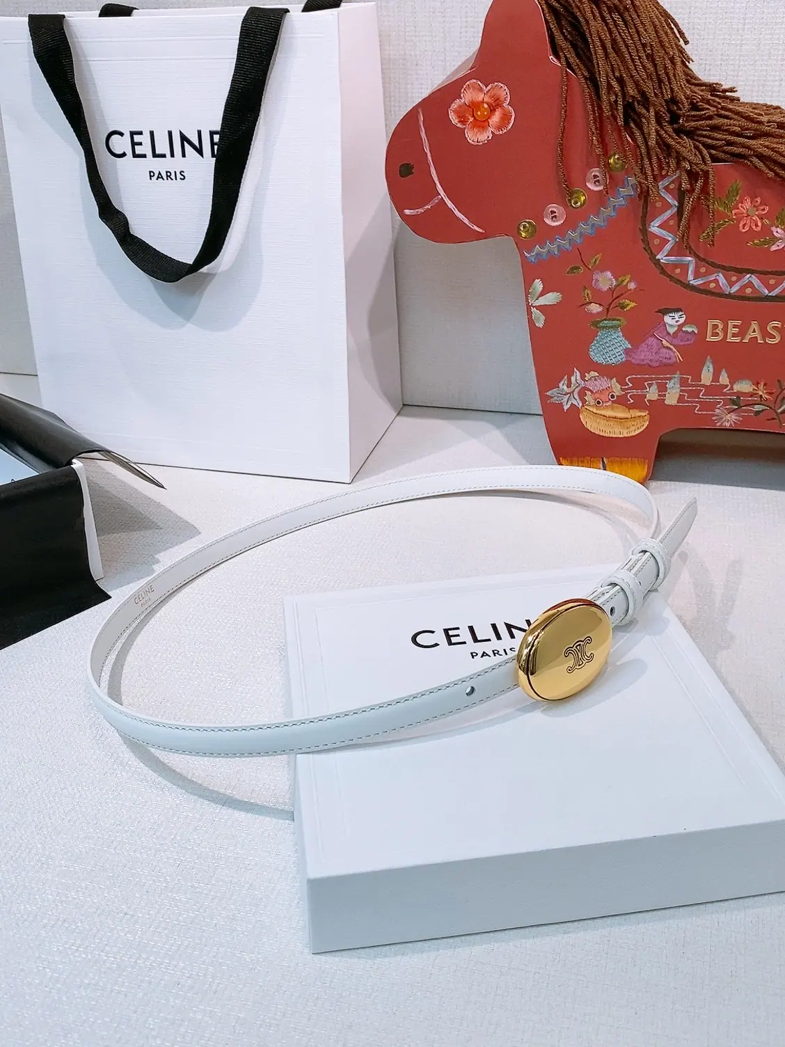 Celine 13MM 细版扣板皮带