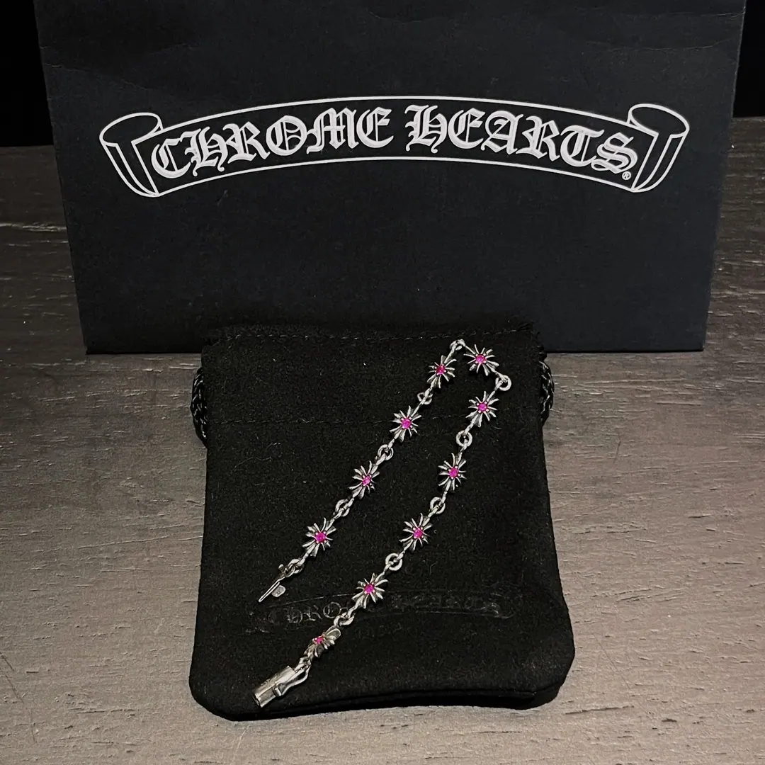 Chrome Hearts 红钻十字手链|925银