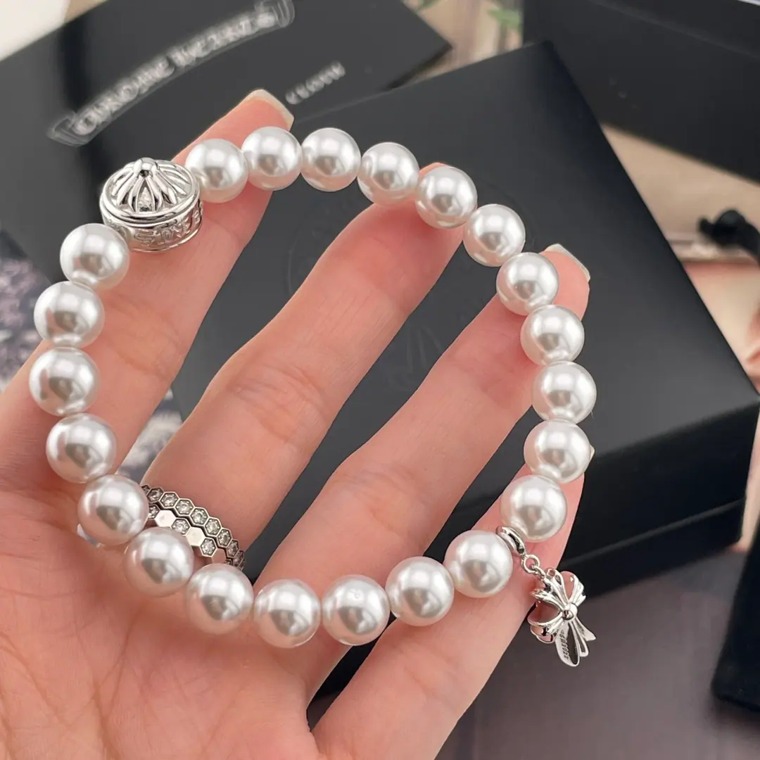Chrome Hearts x Mikimoto 珍珠串珠手链