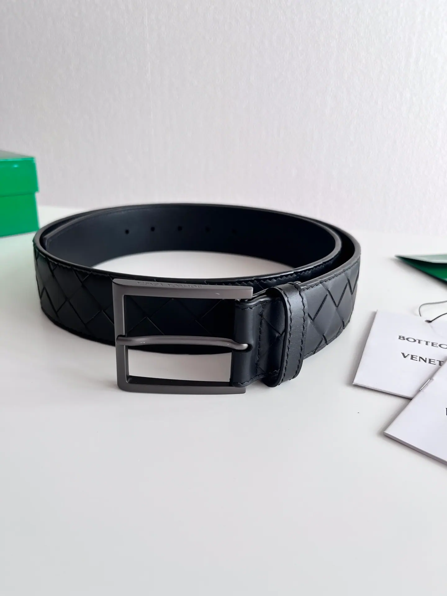 Bottega Veneta Intrecciato 编织皮革腰带 40mm