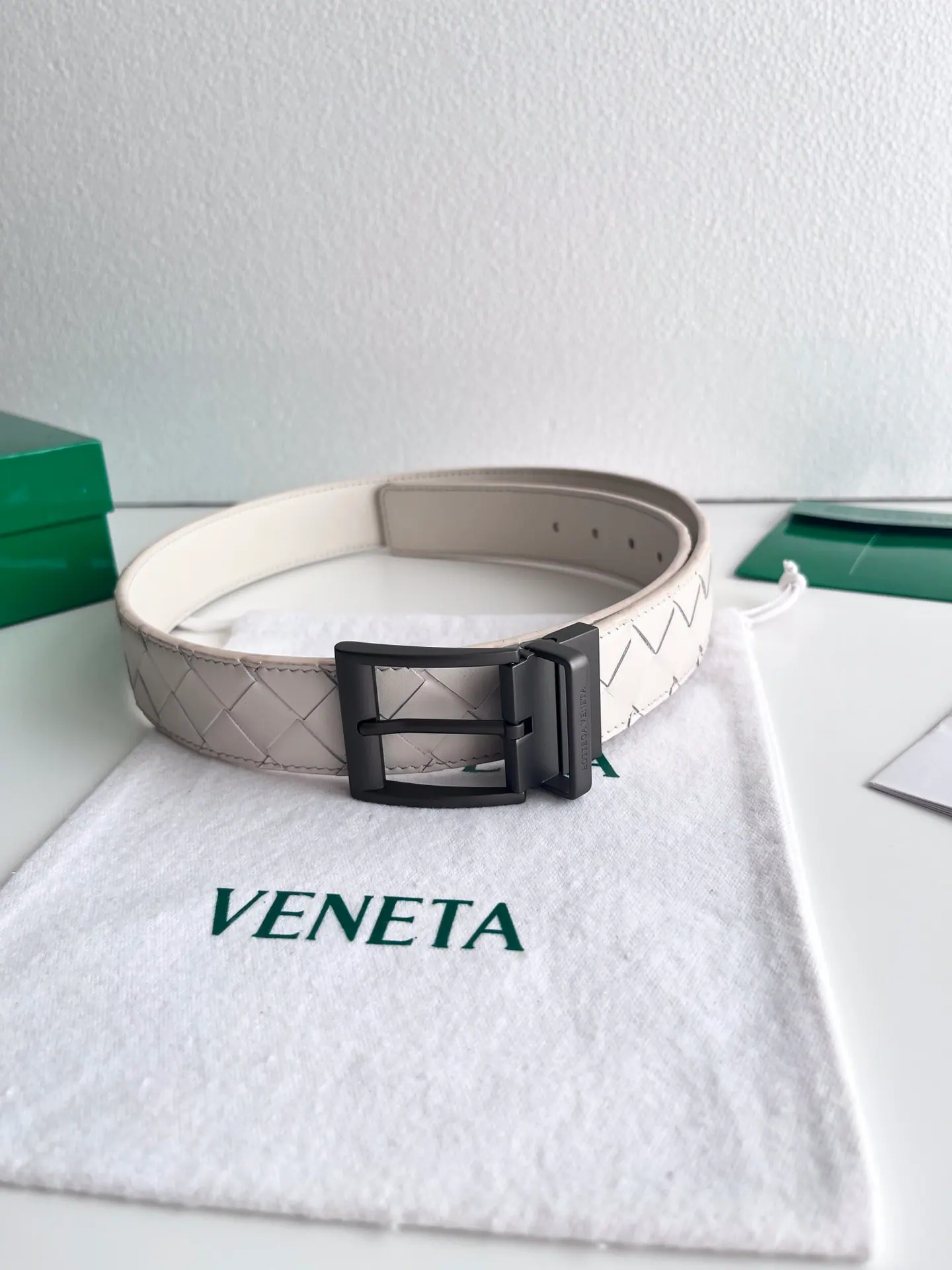 Bottega Veneta Intrecciato 编织皮革腰带 35mm