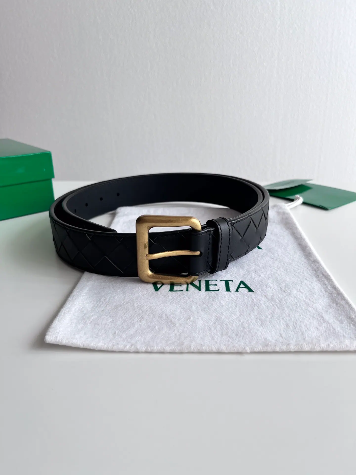 Bottega Veneta Intrecciato 编织皮革腰带 35mm