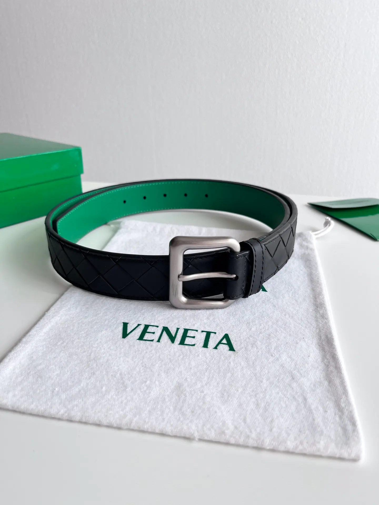 Bottega Veneta Intreccio 编织皮革腰带 35mm
