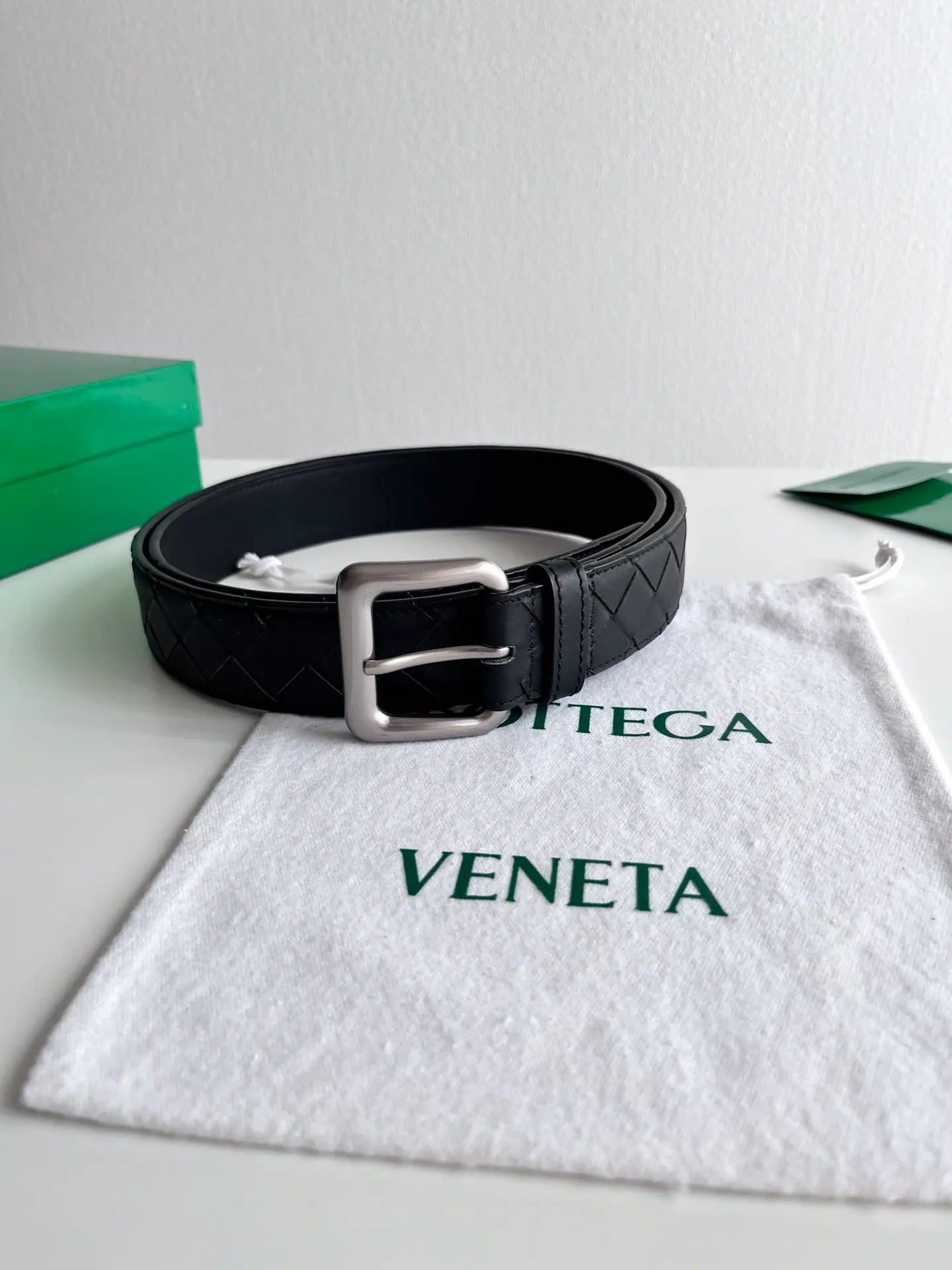 Bottega Veneta Intreccio 编织皮革腰带35mm